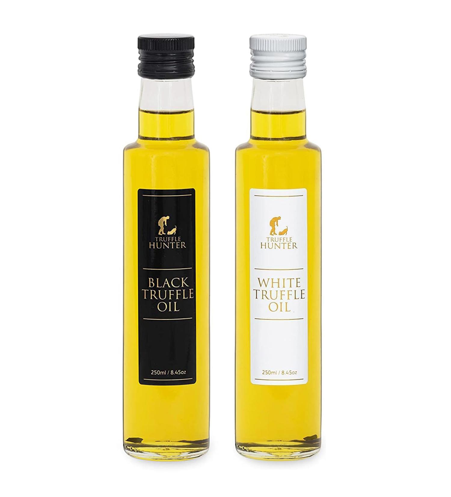 Trufflehunter Black & White Truffle Oil Set - 250ml x 2 - Premium Native Olive Oil for Cooking & Seasoning - International Shipping Available - Buy Online on GoSupps.com