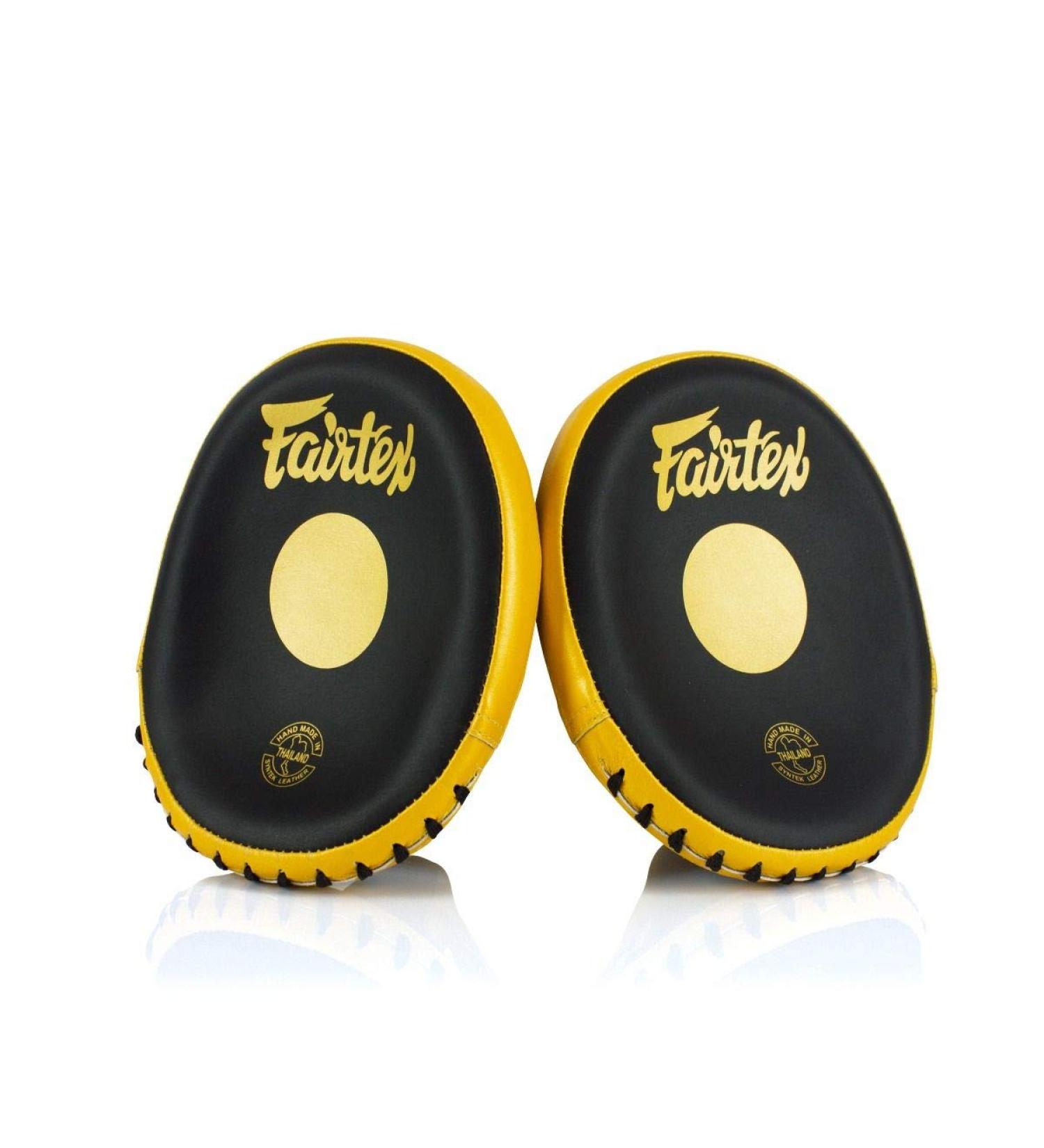 Fairtex FMV15 Muay Thai Boxing Focus Punch Mitts - Black/Gold (Pair) - Buy Online on GoSupps.com