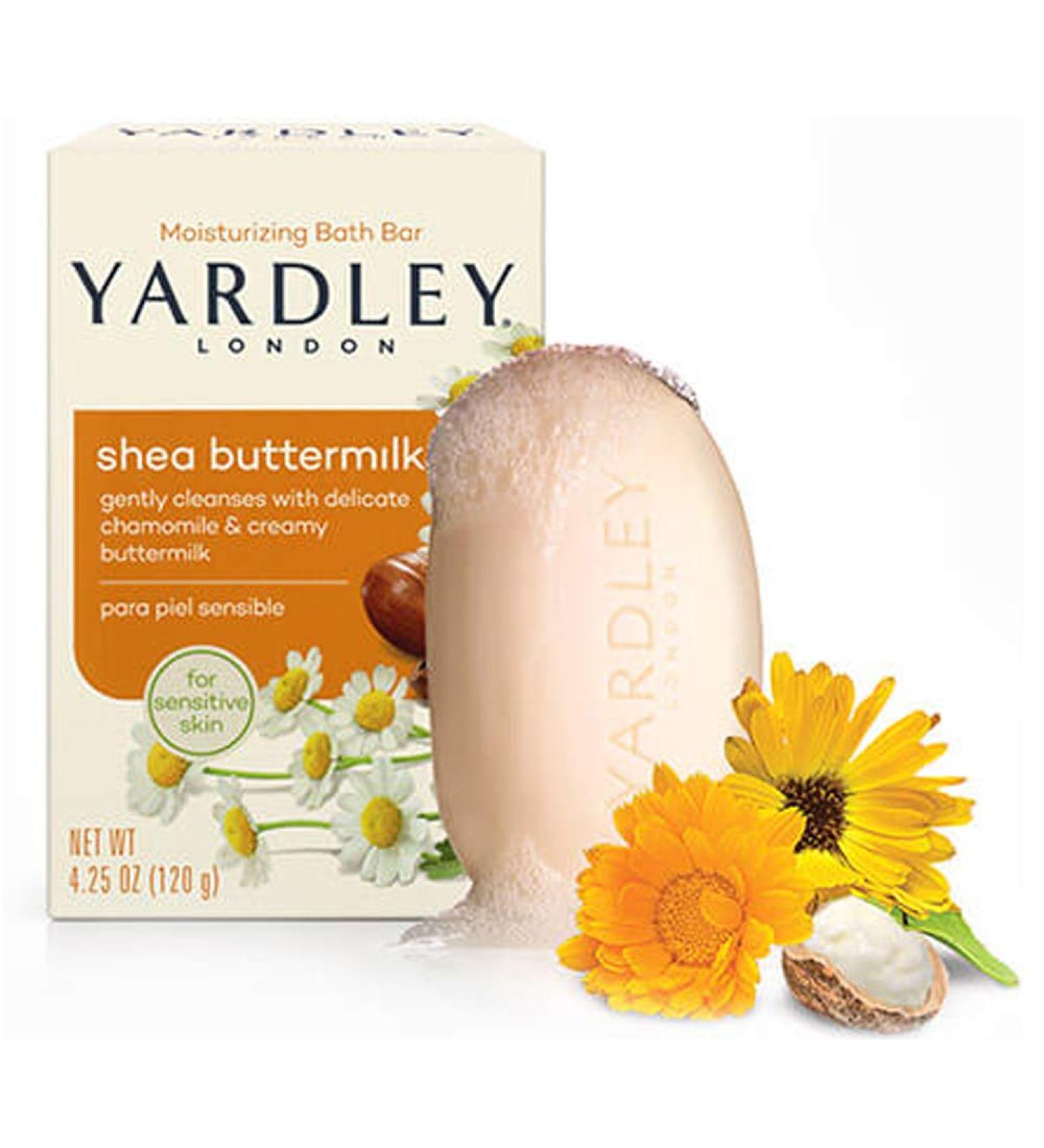 Yardley Yardley London Moisturizing Bath Bar Shea Buttermilk Sensitive Skin 4.25 Ounce (Pack Of 24) Shea Buttermilk 24 count 24 Count (Pack of 1)