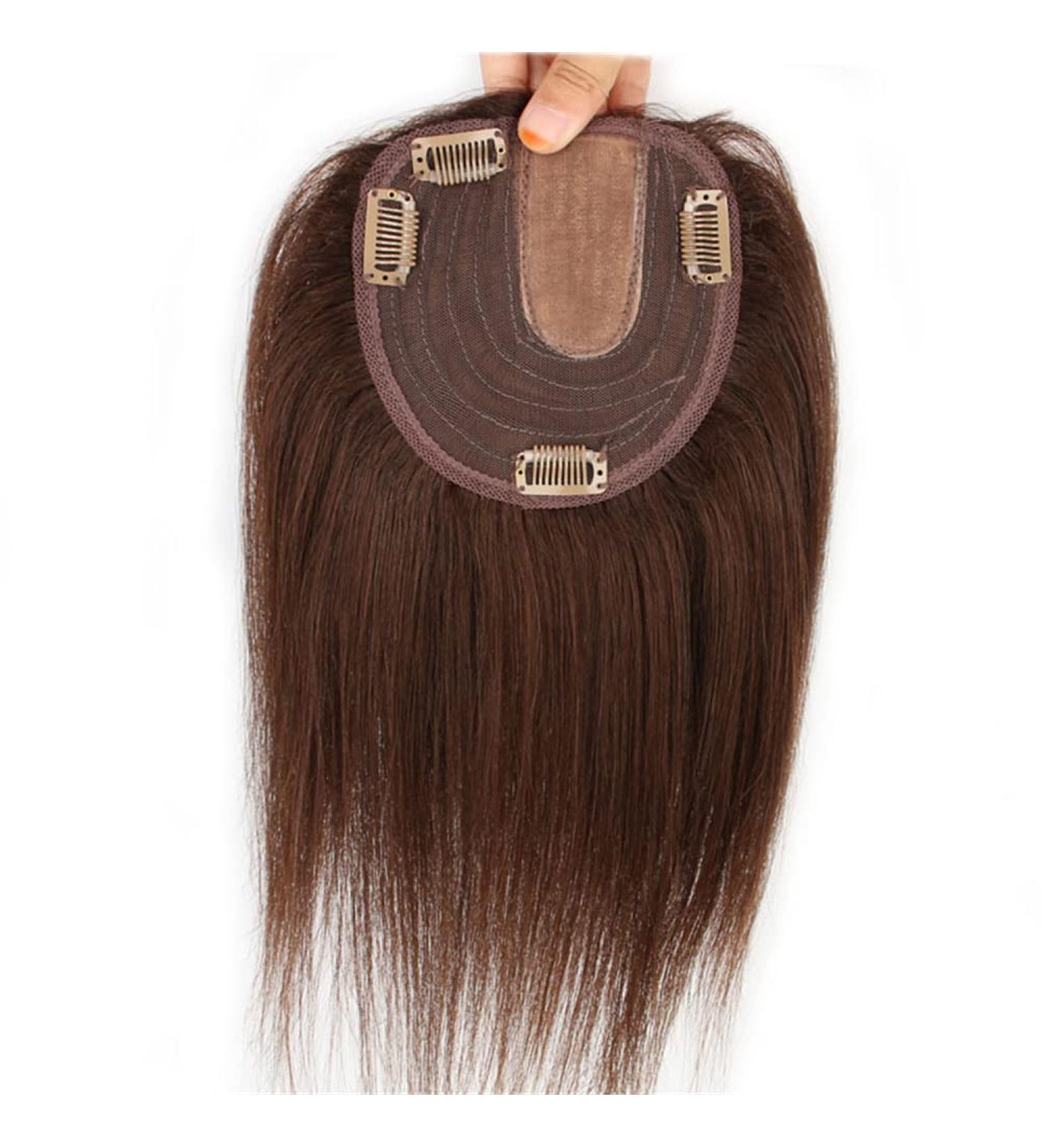 RemeeHi Clip-on Crown Hairpiece - 30cm Real Hair in Chestnut Brown for Effortless Style - Buy Online on GoSupps.com