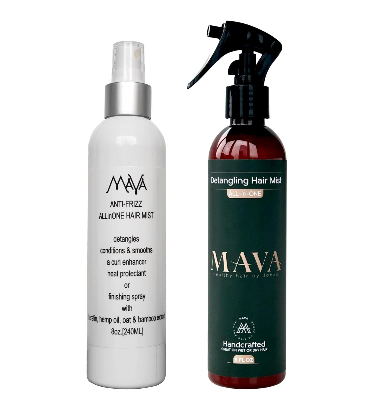 Mava - ALL-in-ONE Detangling Hair Mist Conditioning Shine Spray for Hair Heat Protectant Hydrating Hair Mist with Hemp Oil and Bamboo Extracts 8oz - Buy Online on GoSupps.com