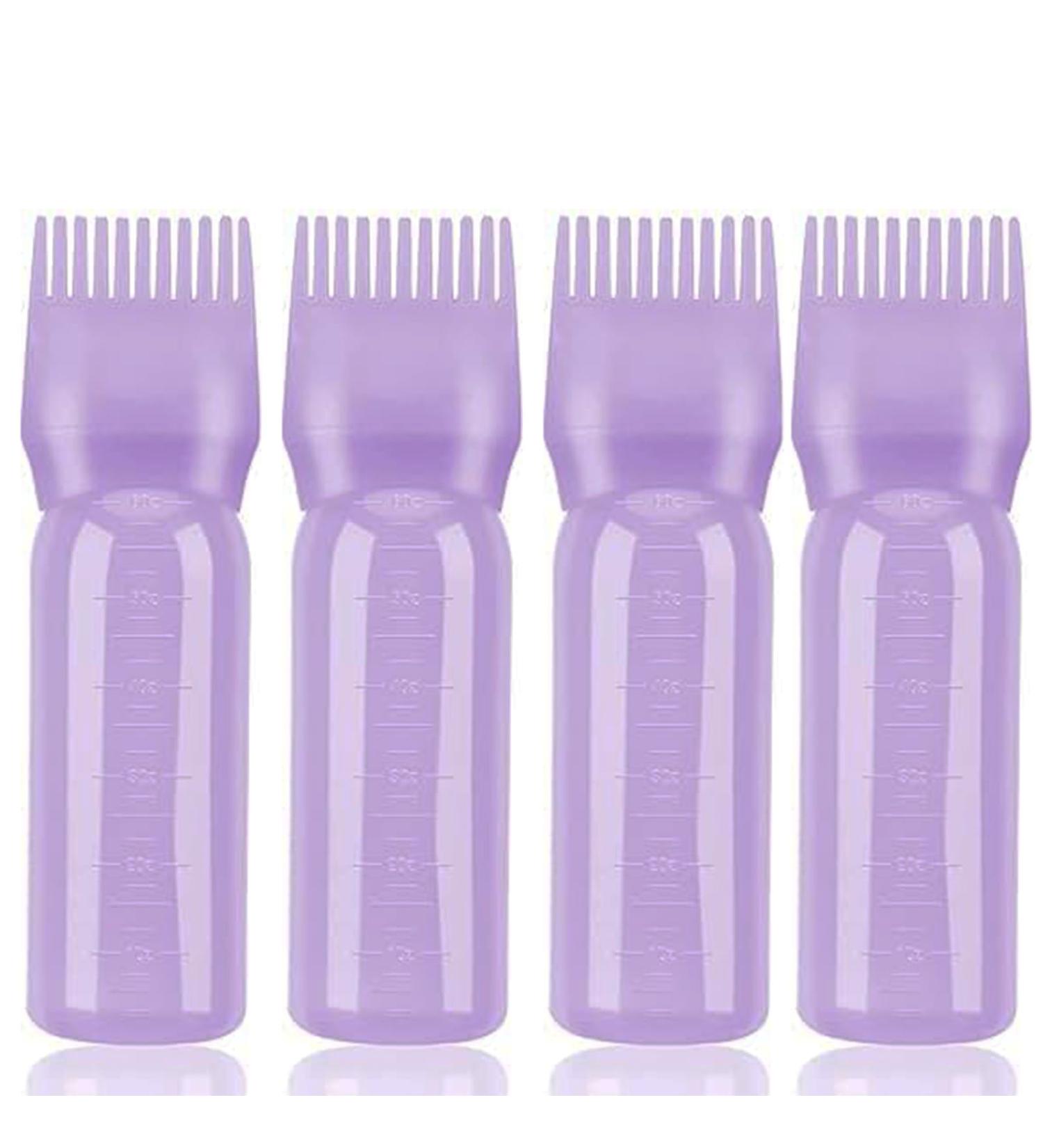Root comb applicator bottle Large capacity hair oil applicator bottle Hair dye brushRoot Comb Squeeze Applicator Bottles with Graduated DIY (Purple 4Pcs) - Buy Online on GoSupps.com