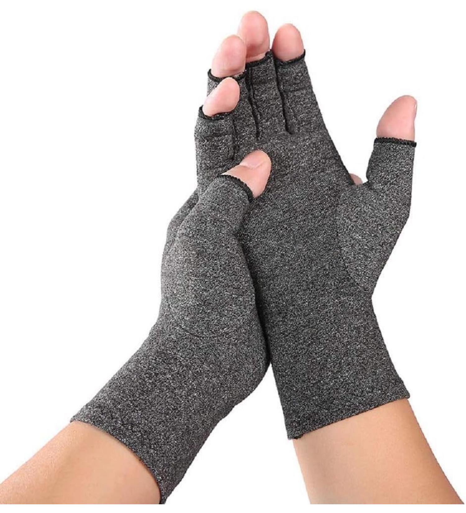 VITTO Anti-Arthritis Compression Gloves for Pain Relief - Fingerless Gloves Men & Women - Medium Grey - Buy Online on GoSupps.com