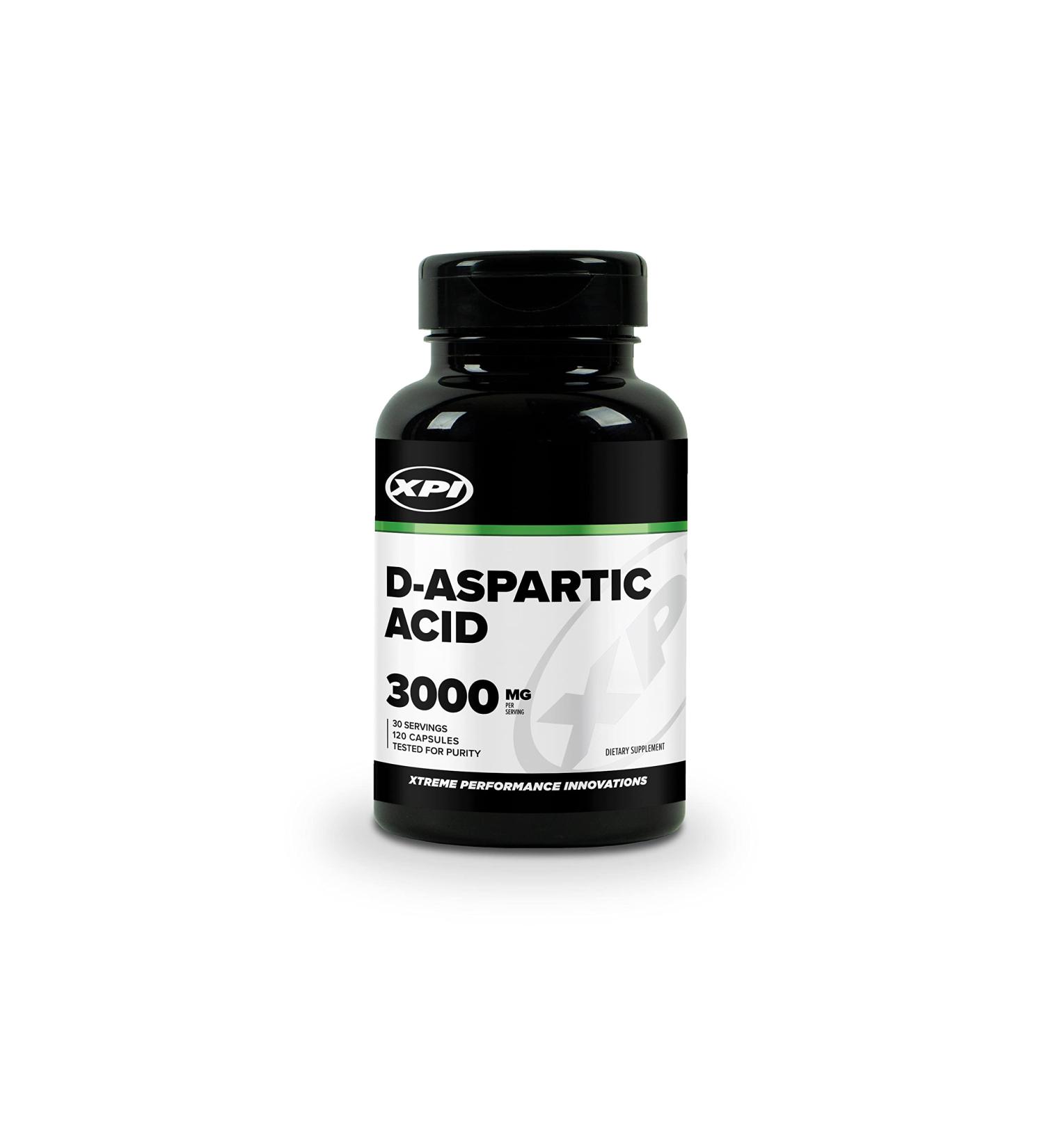 XPI D-Aspartic Acid 3000mg - 120 Gluten-Free & Non-GMO Capsules | Enhance Performance & Boost Energy - 30 Servings - Buy Online on GoSupps.com