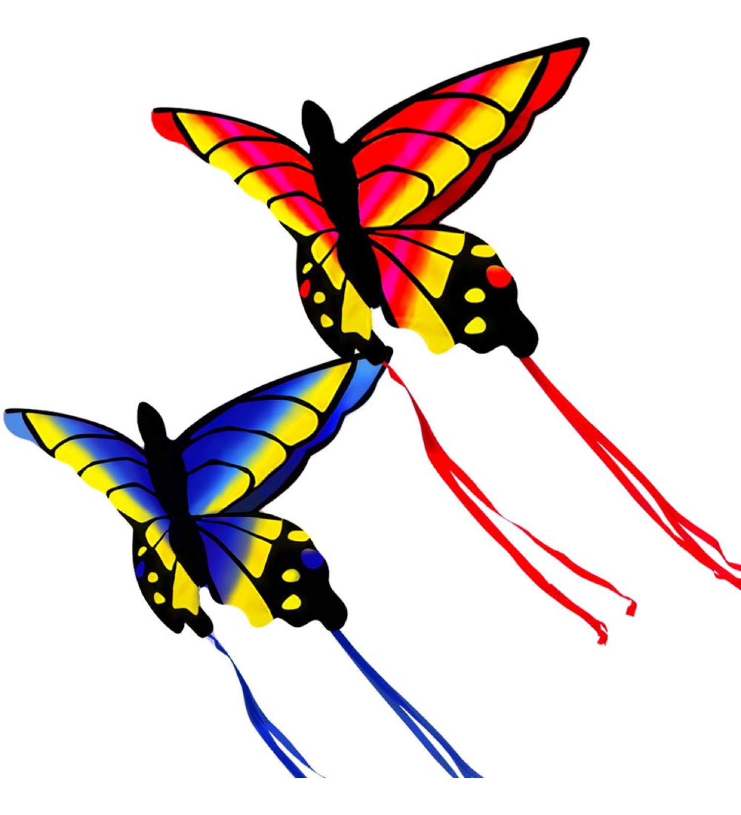 HENGDA Butterfly Kite for Kids and Adults - Colorful Outdoor Single Line Kite with Flying Tools - Red & Blue - Buy Online on GoSupps.com