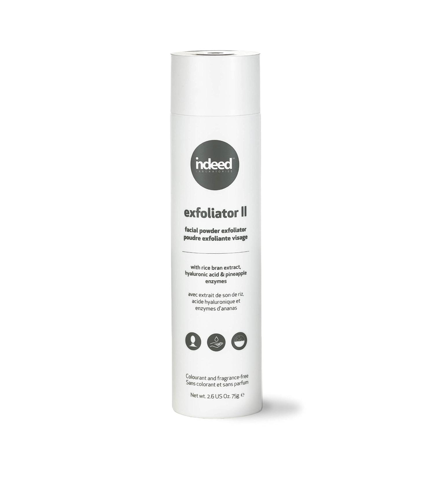 Indeed Laboratories Exfoliator II - Daily Facial Scrub Powder with Rice Bran & Malic Acid for Brighter Skin | Gentle Deep Cleansing Exfoliant - 2.6oz / 75g - Buy Online on GoSupps.com