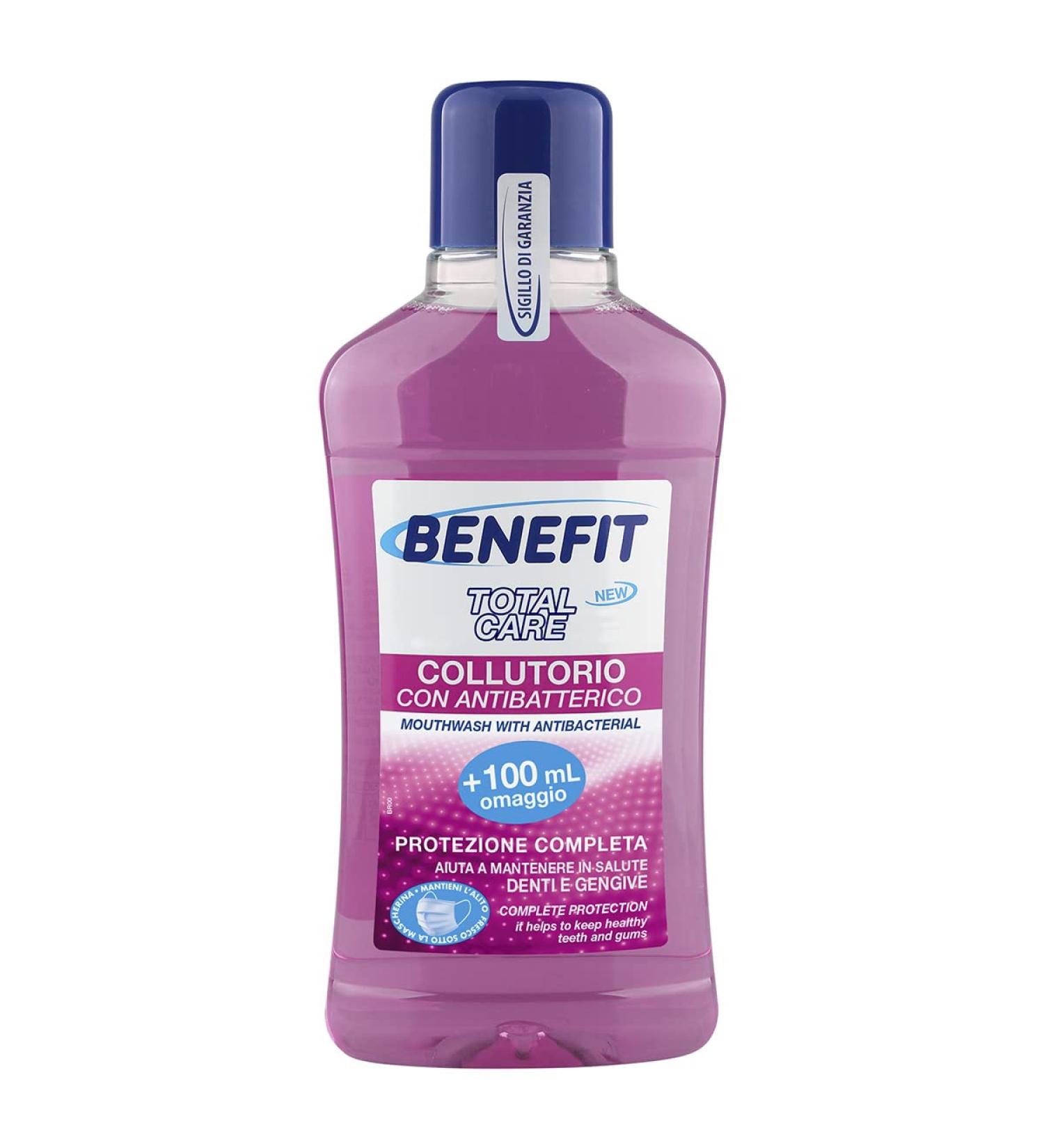 Benefit Antibacterial Mouthwash 500ml - Defend Teeth & Gums Reduce Plaque Strengthen Teeth | Total Care for Oral Health - Buy Online on GoSupps.com