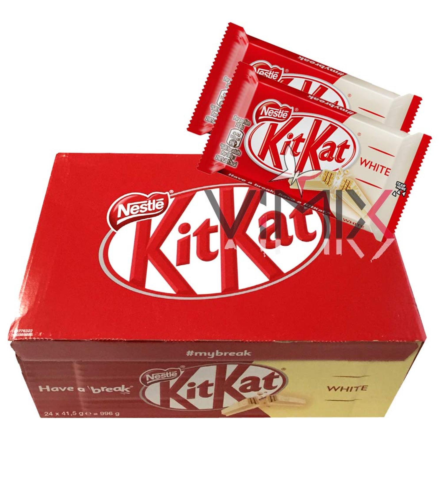  KitKat Nestle KIT KAT Pack of 24 white chocolate finger bars 41.5 g - Buy Online on GoSupps.com