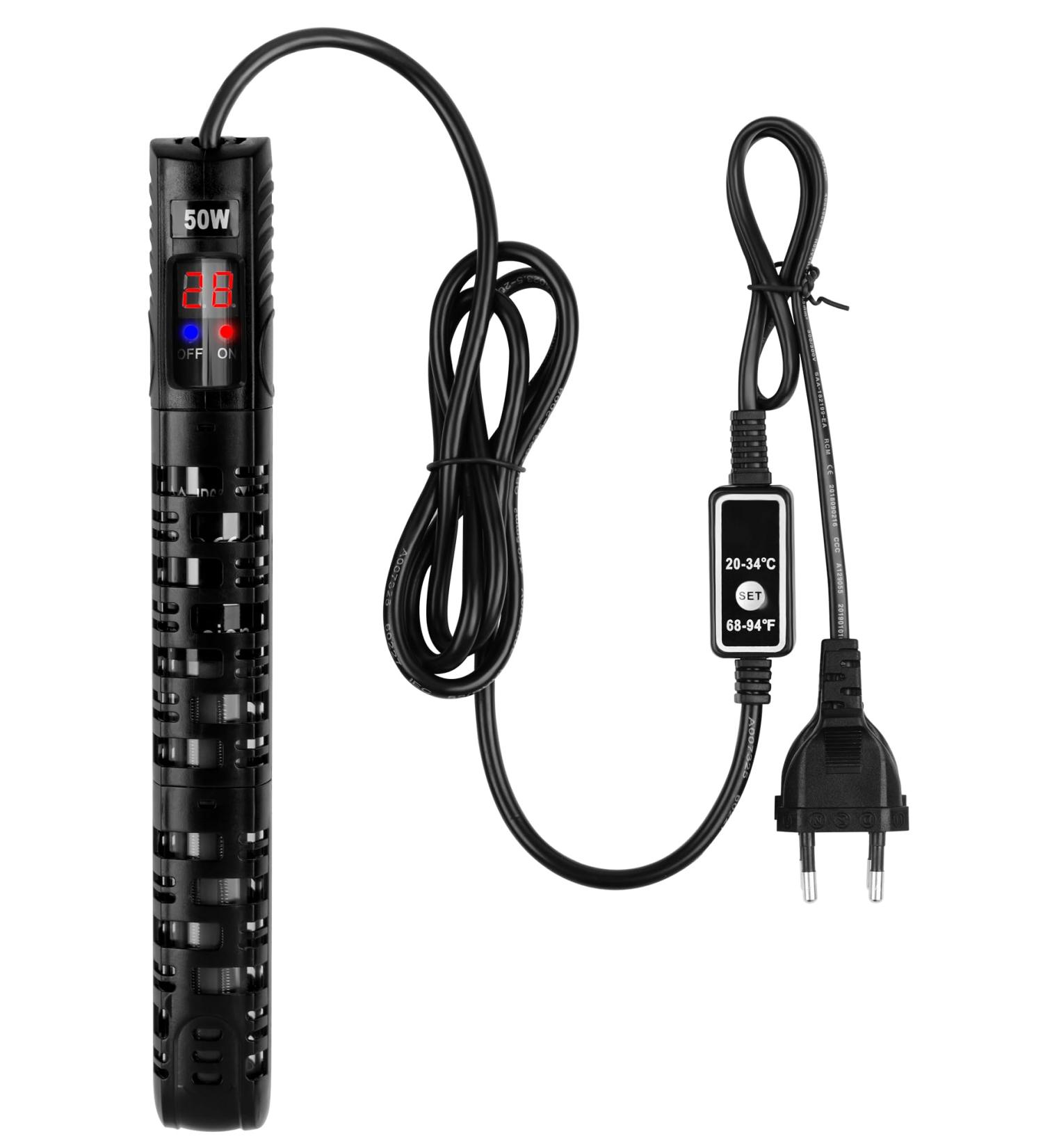 Buy Netonda 50W Aquarium Heater - Digital LED Temperature Control for 10-50L Fish & Turtle Tanks | Best for Freshwater & Saltwater - Buy Online on GoSupps.com