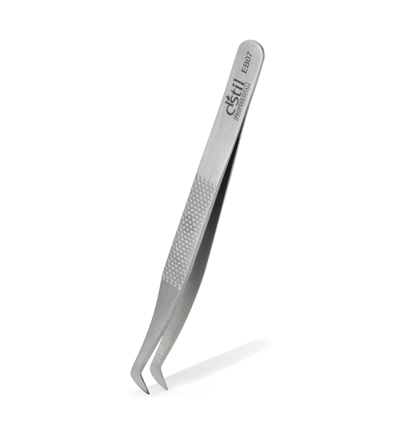 Tweezers for eyelash extensions silver precision handmade tweezers EB Series (EB07)
