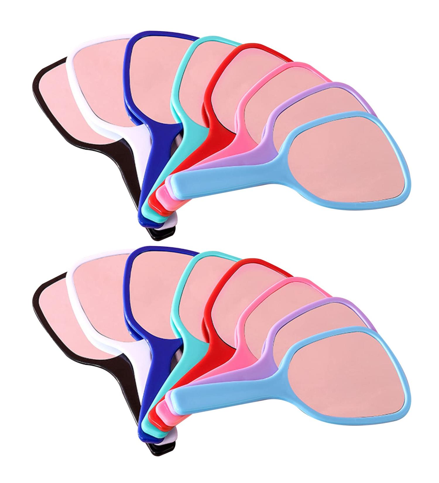 JUNRU 16 Pieces Handheld Hand Mirror Bulk Compact Travel Makeup Mirror Handheld Cosmetic Mirror with Handle Portable Vanity Mirror - Buy Online on GoSupps.com