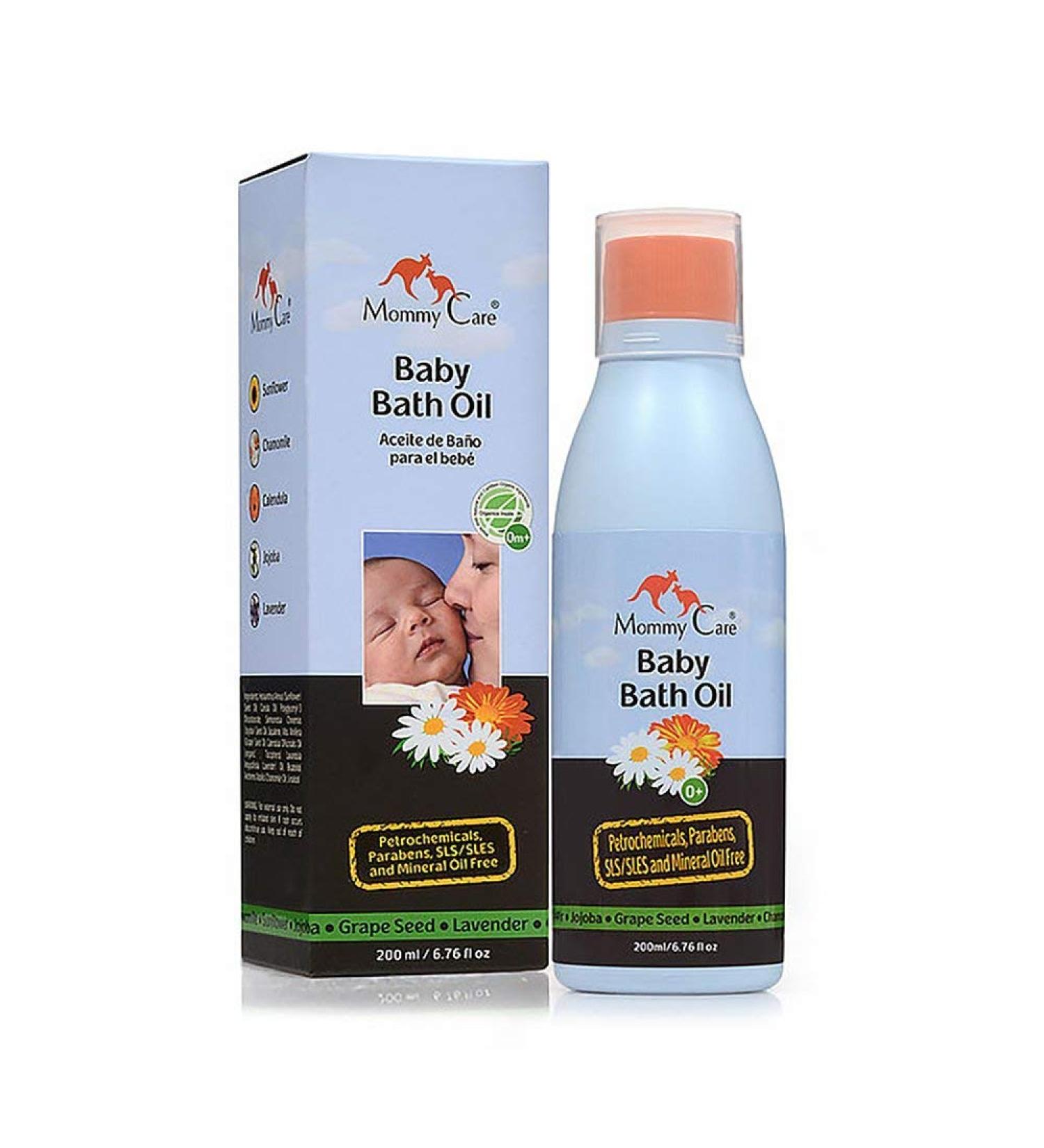 Mommy Care Organic Baby Bath Oil - Calming Hydrating Nourishing for Baby's Dry Skin - 6.76 oz - Buy Online on GoSupps.com