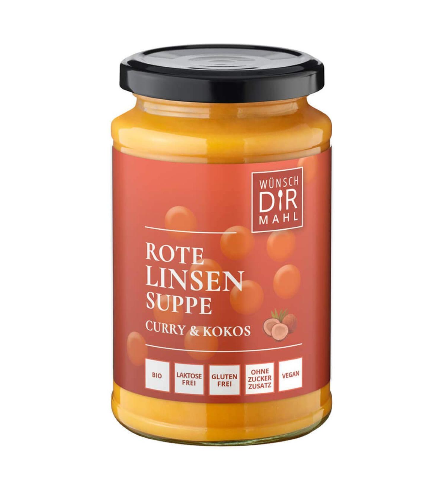 W nsch-Dir-Mahl W nsch Dir Mahl Red Lentil Soup with Coconut Curry 0.35 kg Pack of 8