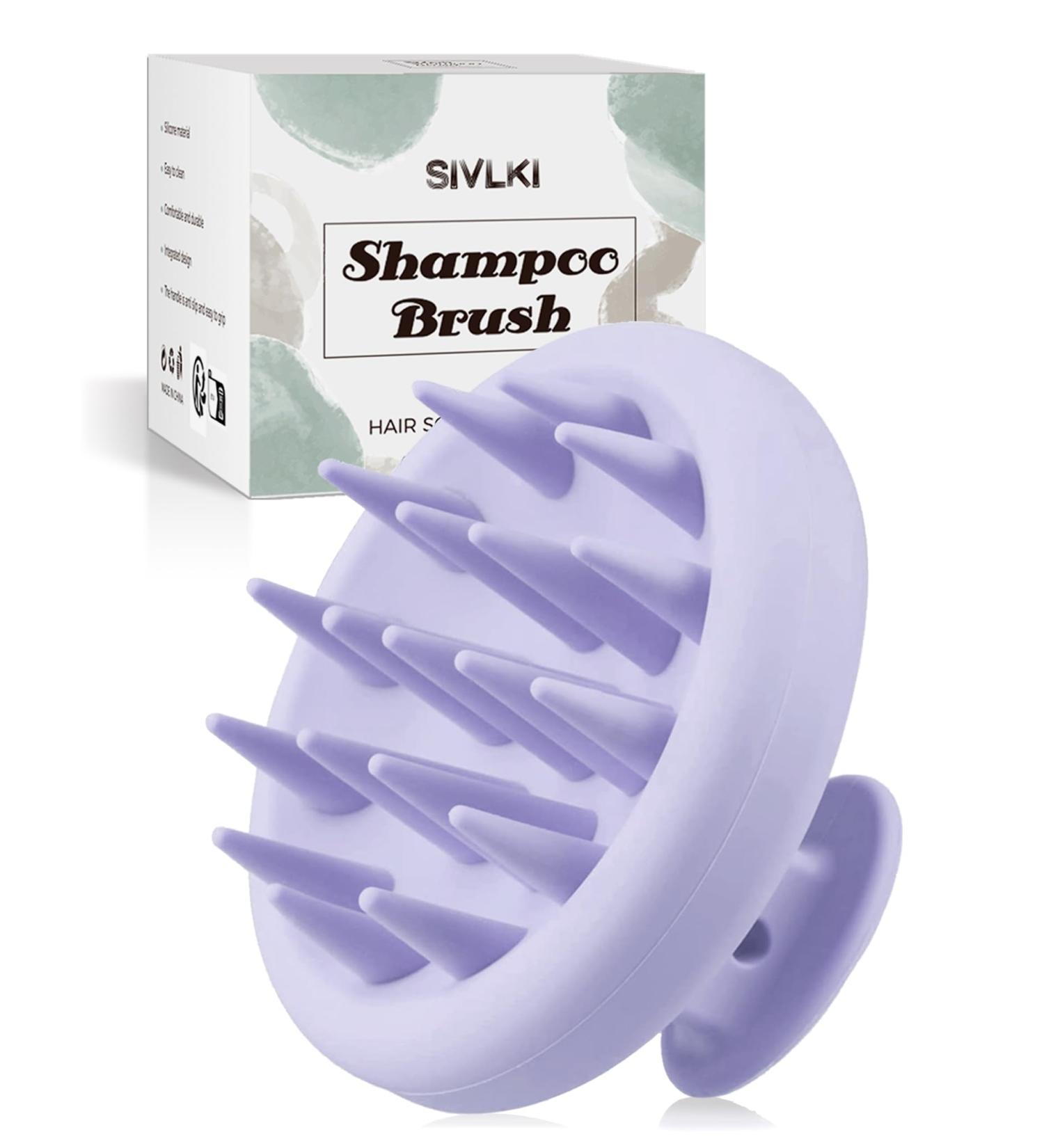 Sivlki Scalp Massage Brush - Silicone Shampoo Brush for Dandruff Relief & Hair Growth - Violet Scalp Massager - Buy Online on GoSupps.com
