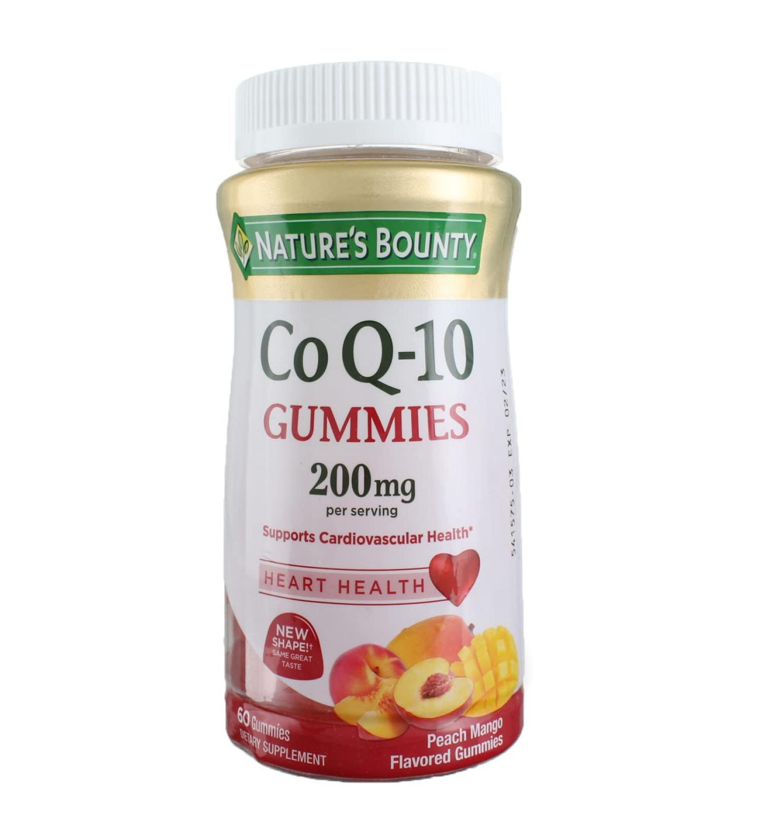 Nature's Bounty Co Q-10 Gummies 200mg - Peach Mango Flavor - 60 Gummies - Buy Online on GoSupps.com