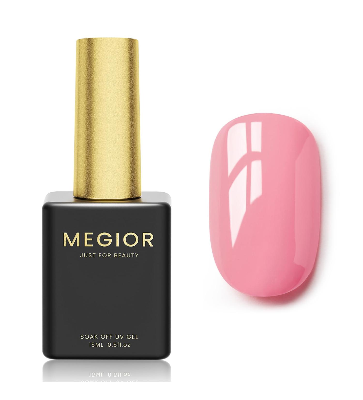 MEGIOR Pink Gel Nail Polish 15ml Peach Pink Gel Polish 1PCS Soak Off UV LED Nail Gel Polish for Nail Art Manicure Salon DIY Home for Women Girls Nails - Buy Online on GoSupps.com