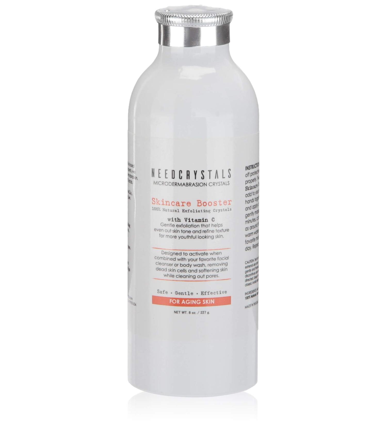 Needcrystals Microdermabrasion Crystals - Natural Facial Peeling with Vitamin C for Dry Skin Wrinkle Reduction & Brightening (227g) - Buy Online on GoSupps.com