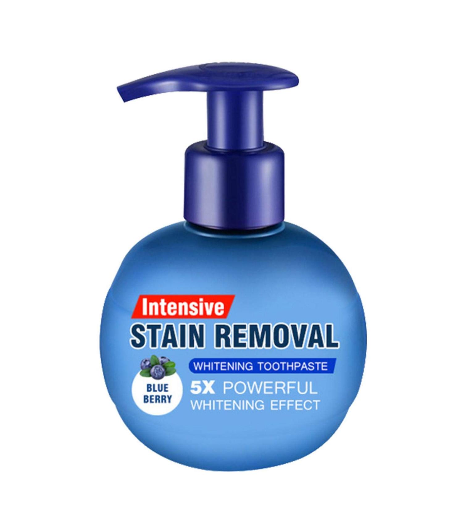 Monshop Teeth Whitening Toothpaste - Effective Stain Removal for White Teeth & Bleaching - Blueberry Flavor - Buy Online on GoSupps.com