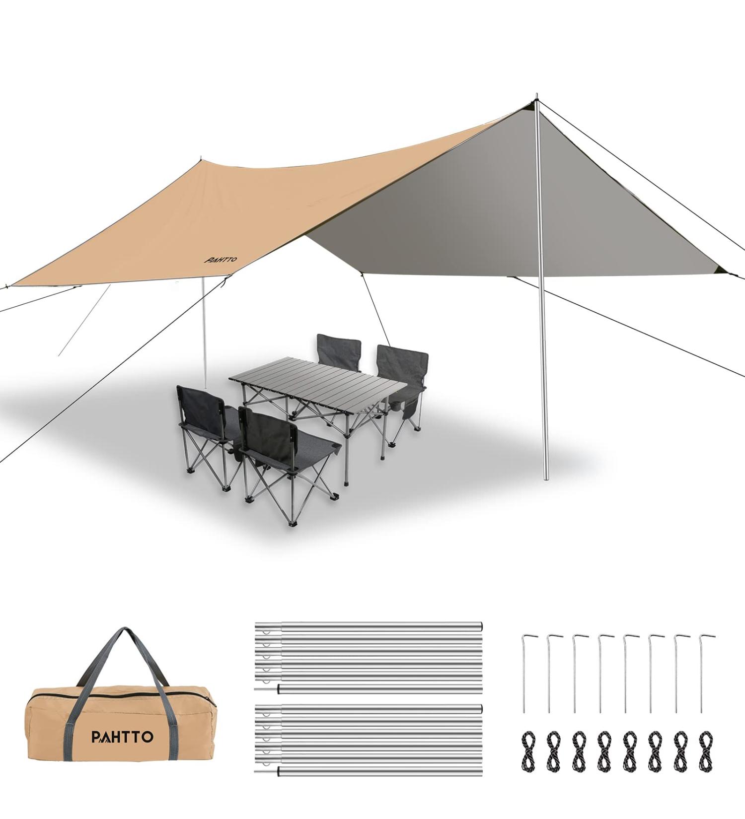 Hammock Rain Fly 12x10FT Camping Tarp with Poles | Waterproof, Ultralight Survival Tent for Outdoors, Camping, Hiking | Picnic Backpacking Essential - Buy Online on GoSupps.com