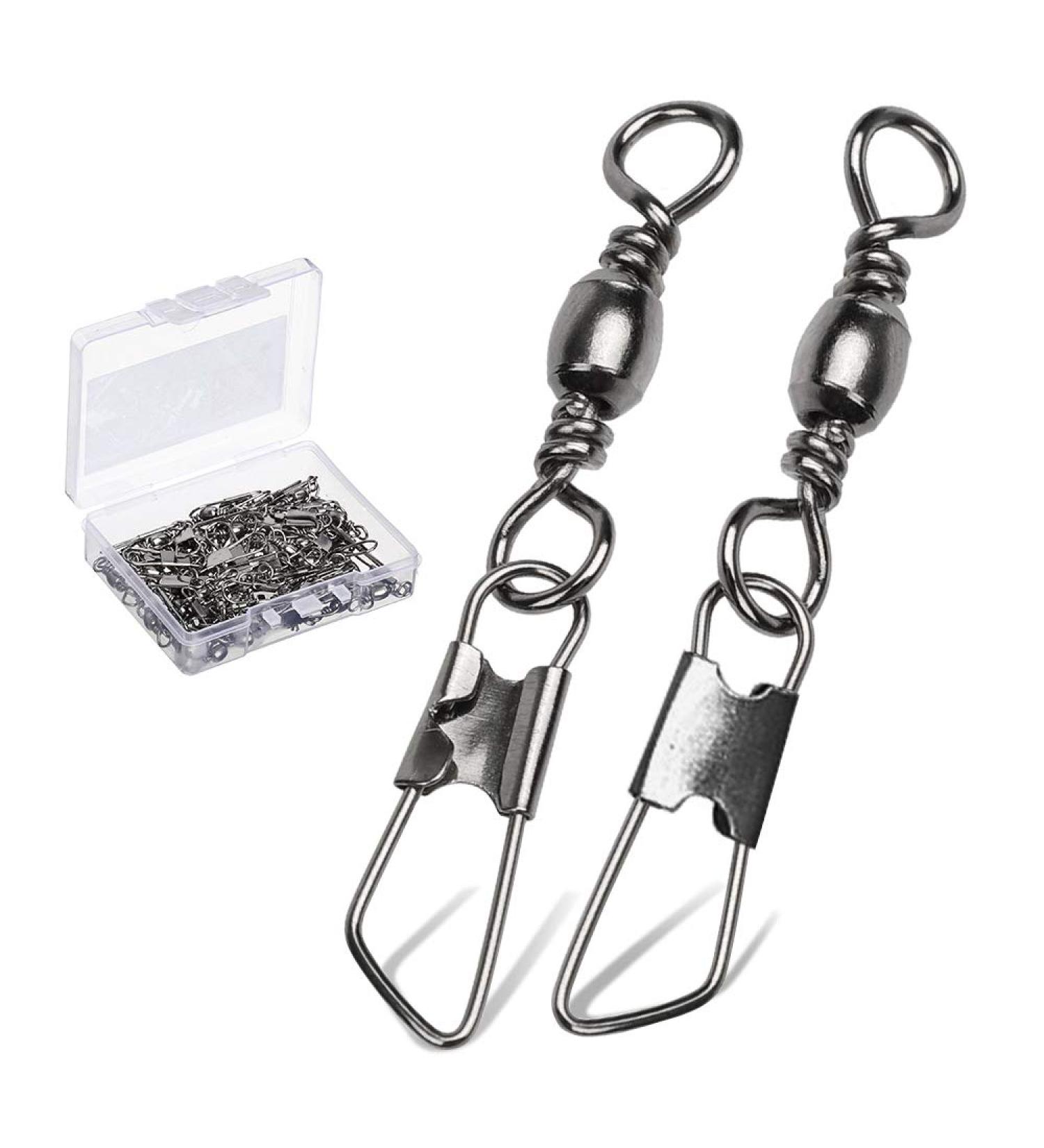 AMYSPORTS Stainless Steel Snap Swivel | High Strength Barrel Snap Fishing Connector | Size 8 (24lb) | 50 pcs - Buy Online on GoSupps.com