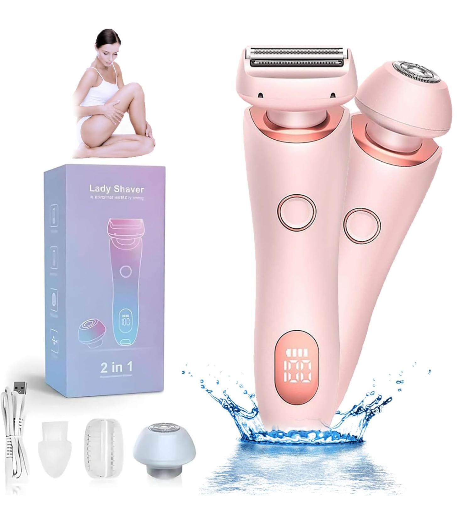 Duskofficial Razor Dusk Official Electric Razor Dusk Electric Shaver for Women 2 in 1 Electric Shaver Razors for Women Wet and Dry Painless Hair Removal Removable Head (Pink) - Buy Online on GoSupps.com