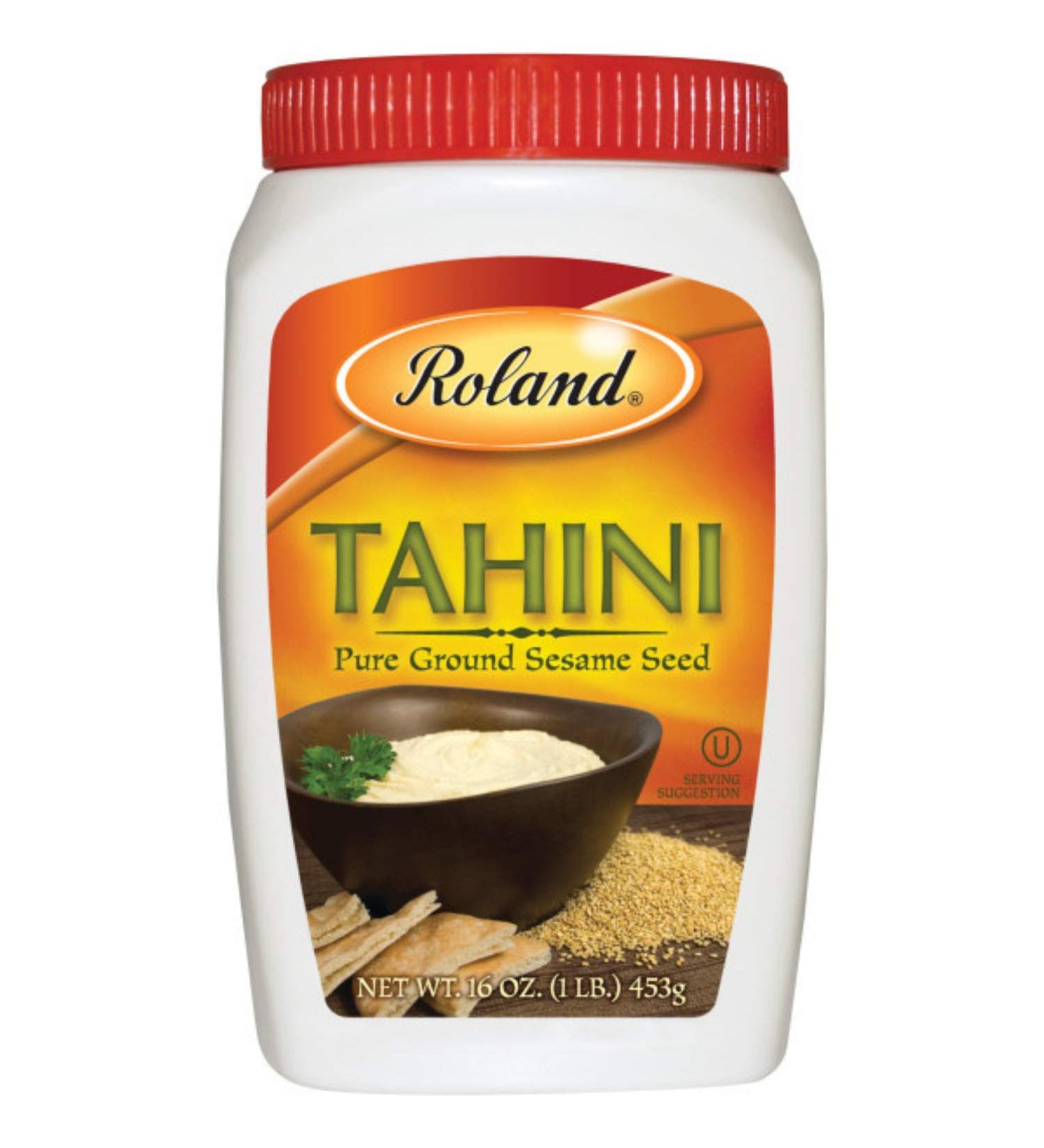 Roland Foods Tahini: Pure Ground Sesame Seed Specialty Imported 1-Pound Jar - Buy Online on GoSupps.com