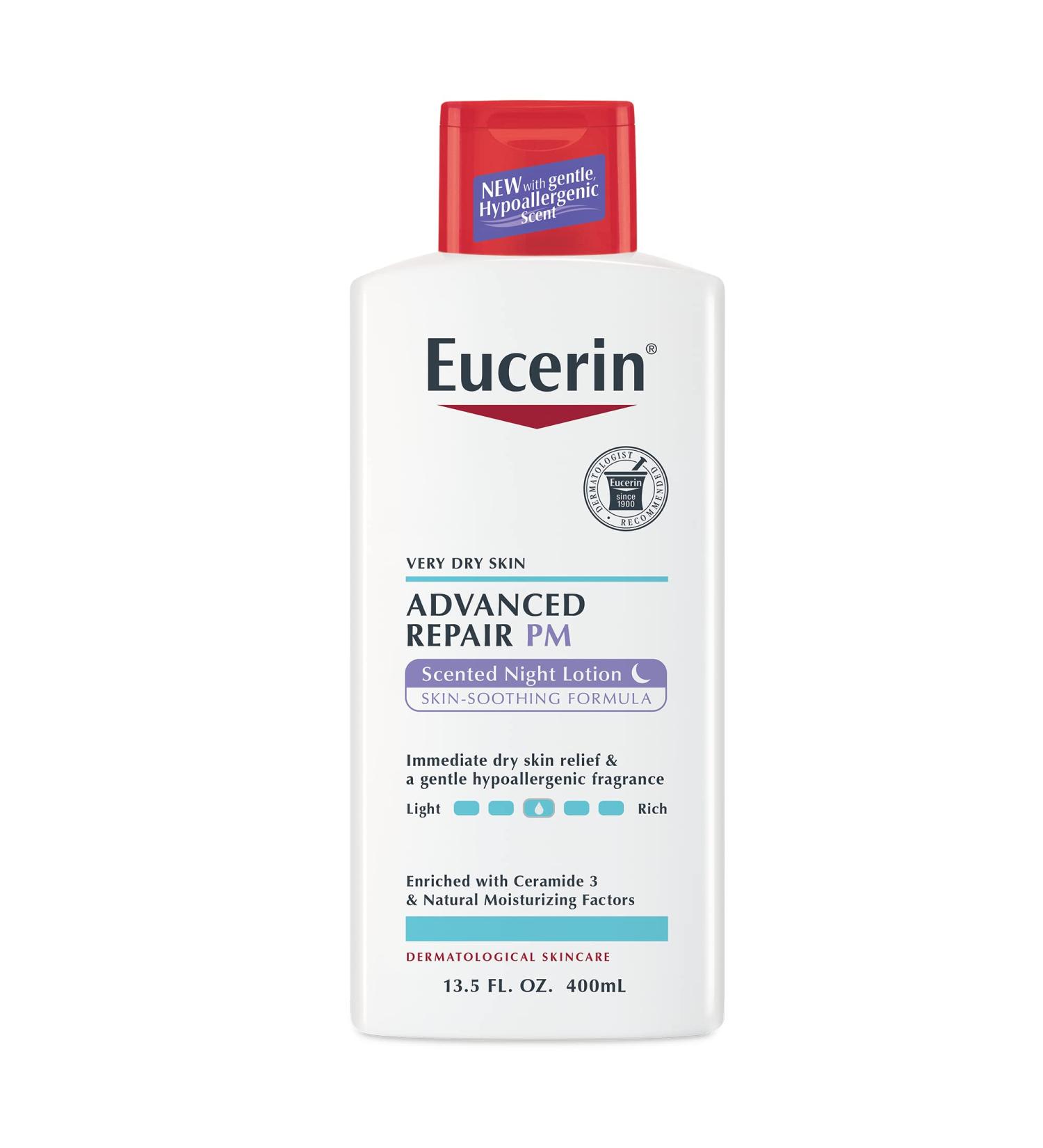 Eucerin Advanced Repair Night Lotion | 48-Hour Moisturizing Body Lotion for Dry Skin | Paraben-Free with Hypoallergenic Scent | 13.5 Fl Oz - Buy Online on GoSupps.com