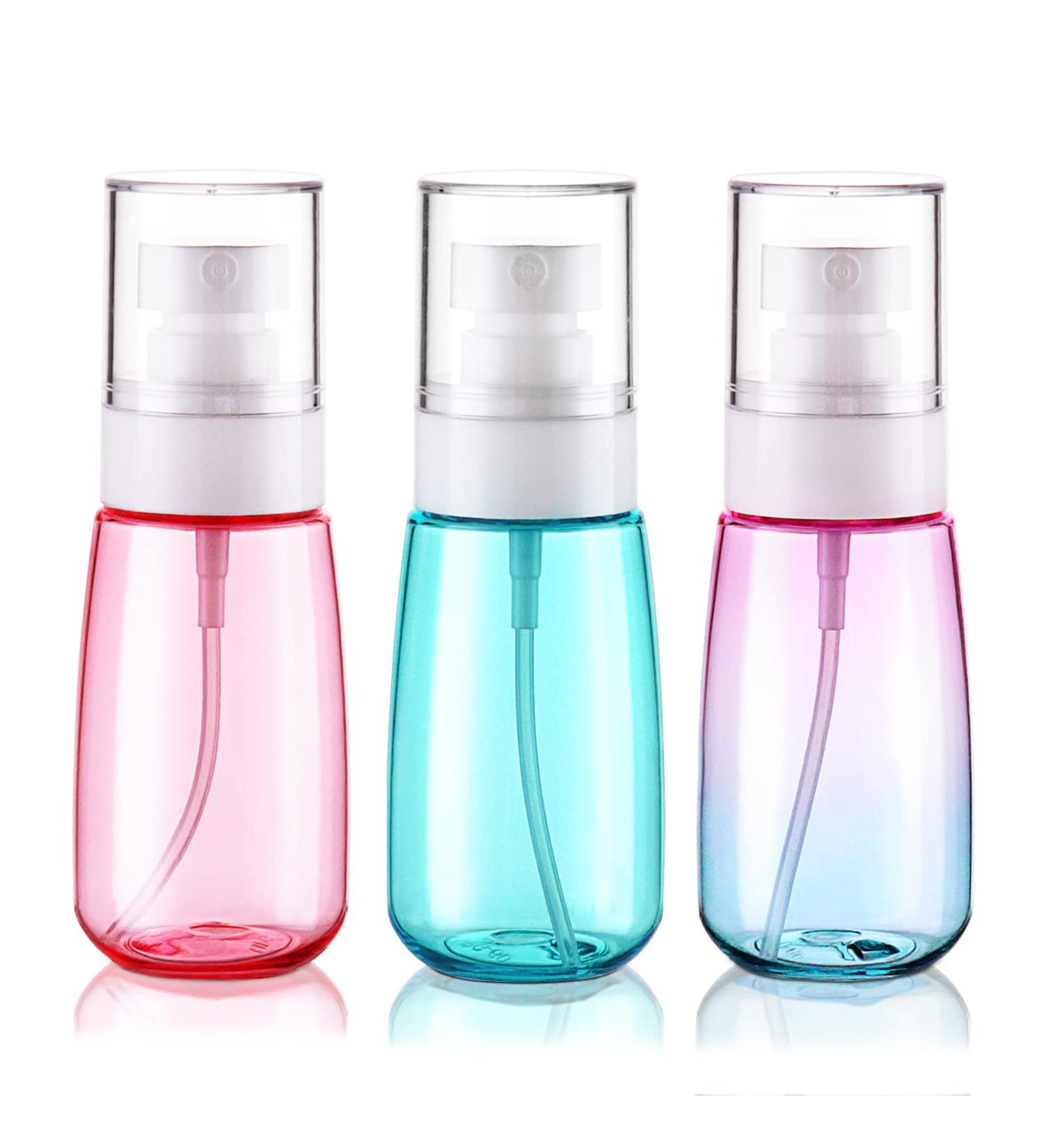 3 Pack Cosywell TSA Approved 2oz Travel Spray Bottles - Leak Proof Fine Mist Empty Plastic Bottles for Perfume, Essential Oils, Toners - 3 Color Options - Buy Online on GoSupps.com