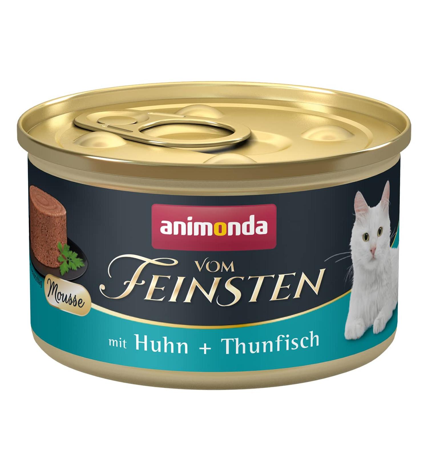 animonda vom Feinsten Mousse Wet Cat Food wet cat food for adult cats sugar-free with chicken + tuna 12 x 85