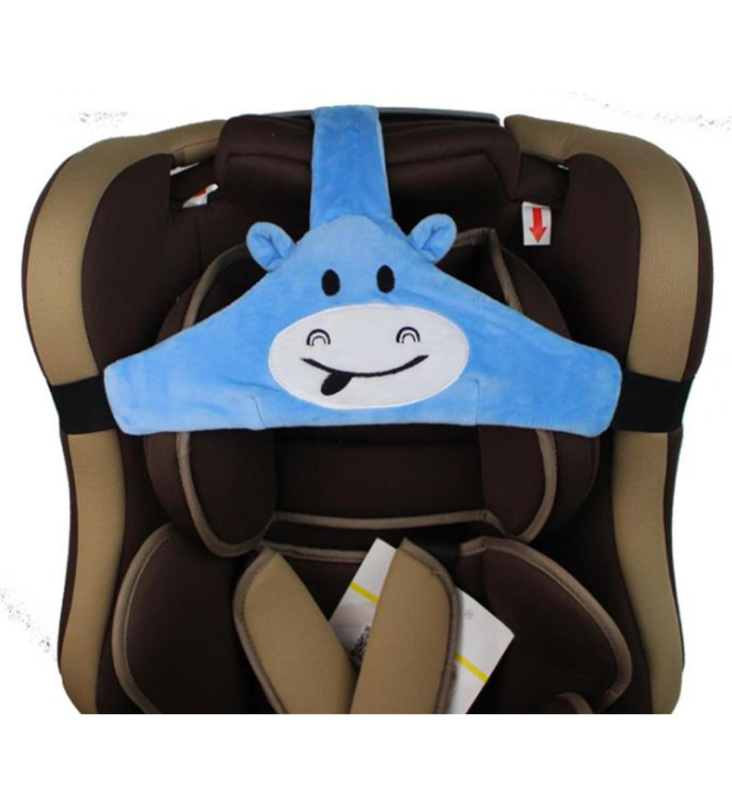 MINGZE Baby Child Car Seat Head Support - Adjustable Sleep Positioner & Safety Belt Protector (Blue) - Buy Online on GoSupps.com