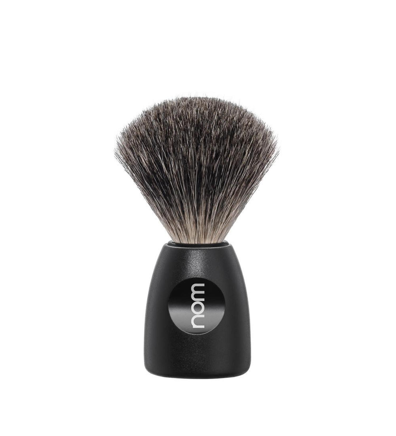 Nom LASSE shaving brush pure badger hair black Black Pure badger.