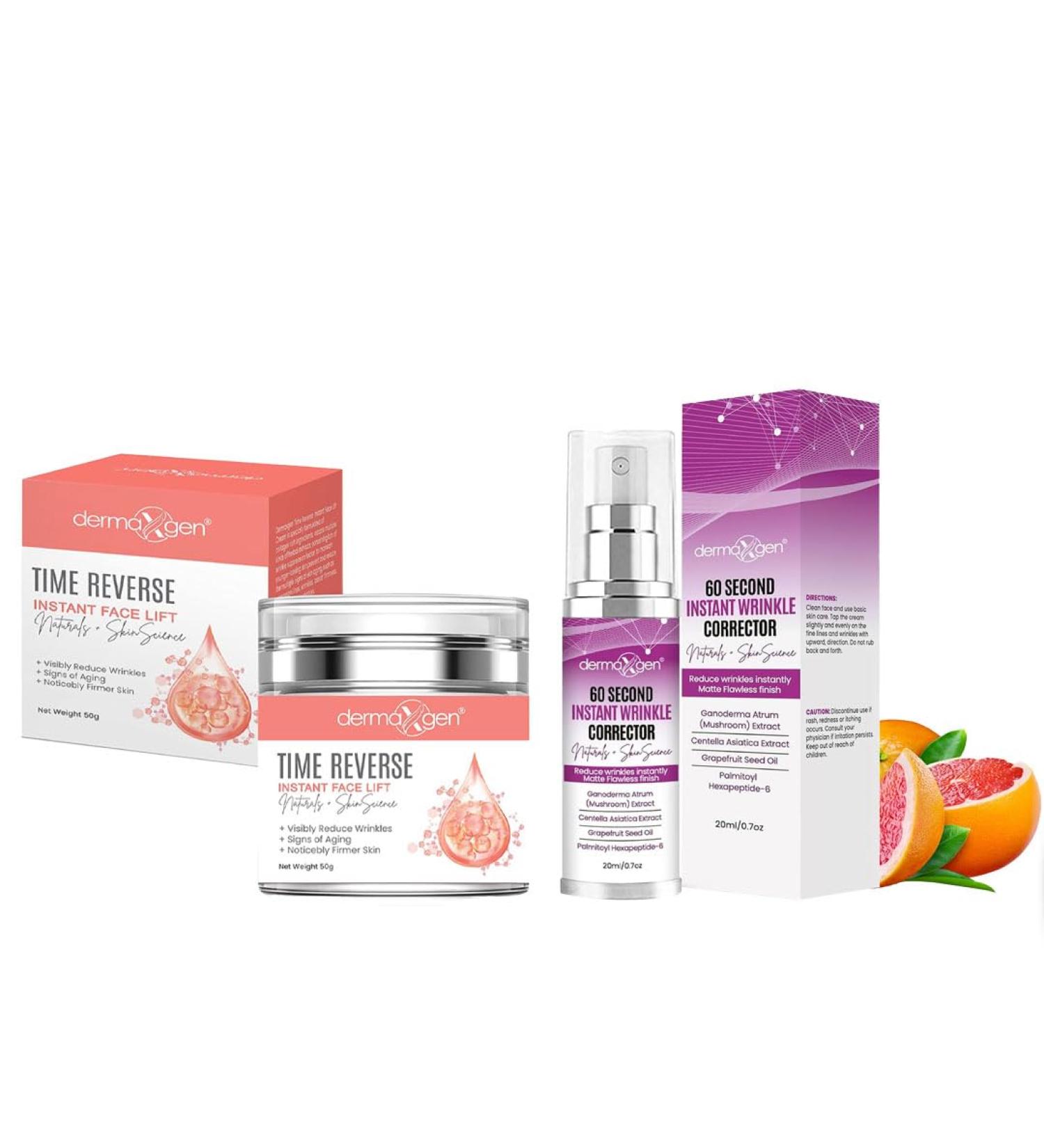 60 Second Anti-Wrinkle & Instant Face Lift Cream Duo Peptide-Infused Skincare for Face Neck & Eye Area Hydrating Firming and Smoothing Creams for All Skin Types 0.7 Fl Oz + 1 Fl Oz - Buy Online on GoSupps.com