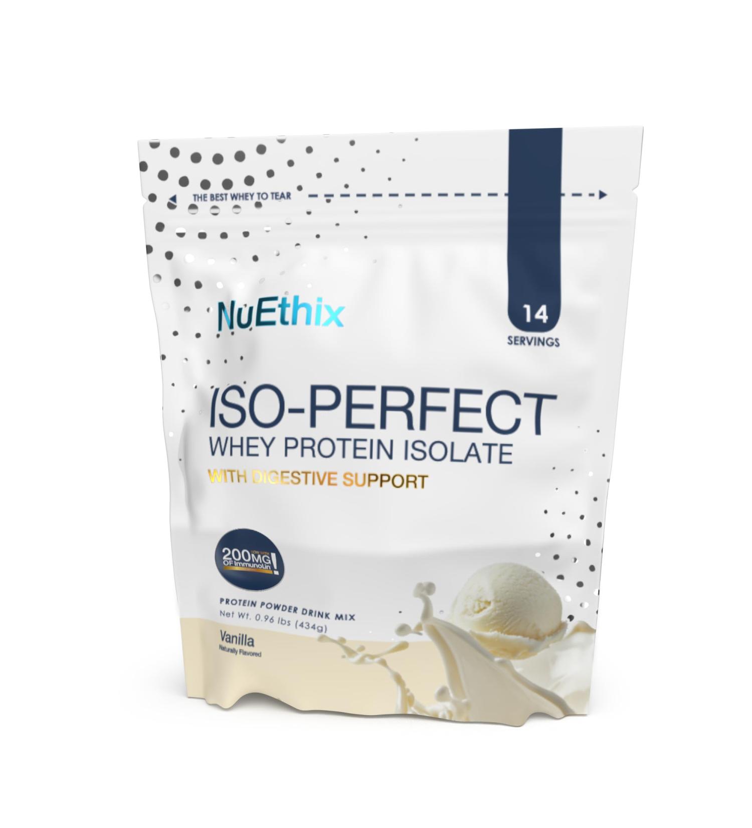NuEthix Formulations ISO-Perfect with Digestive Support (Vanilla 14 Servings) Vanilla 1 Pound (Pack of 1)