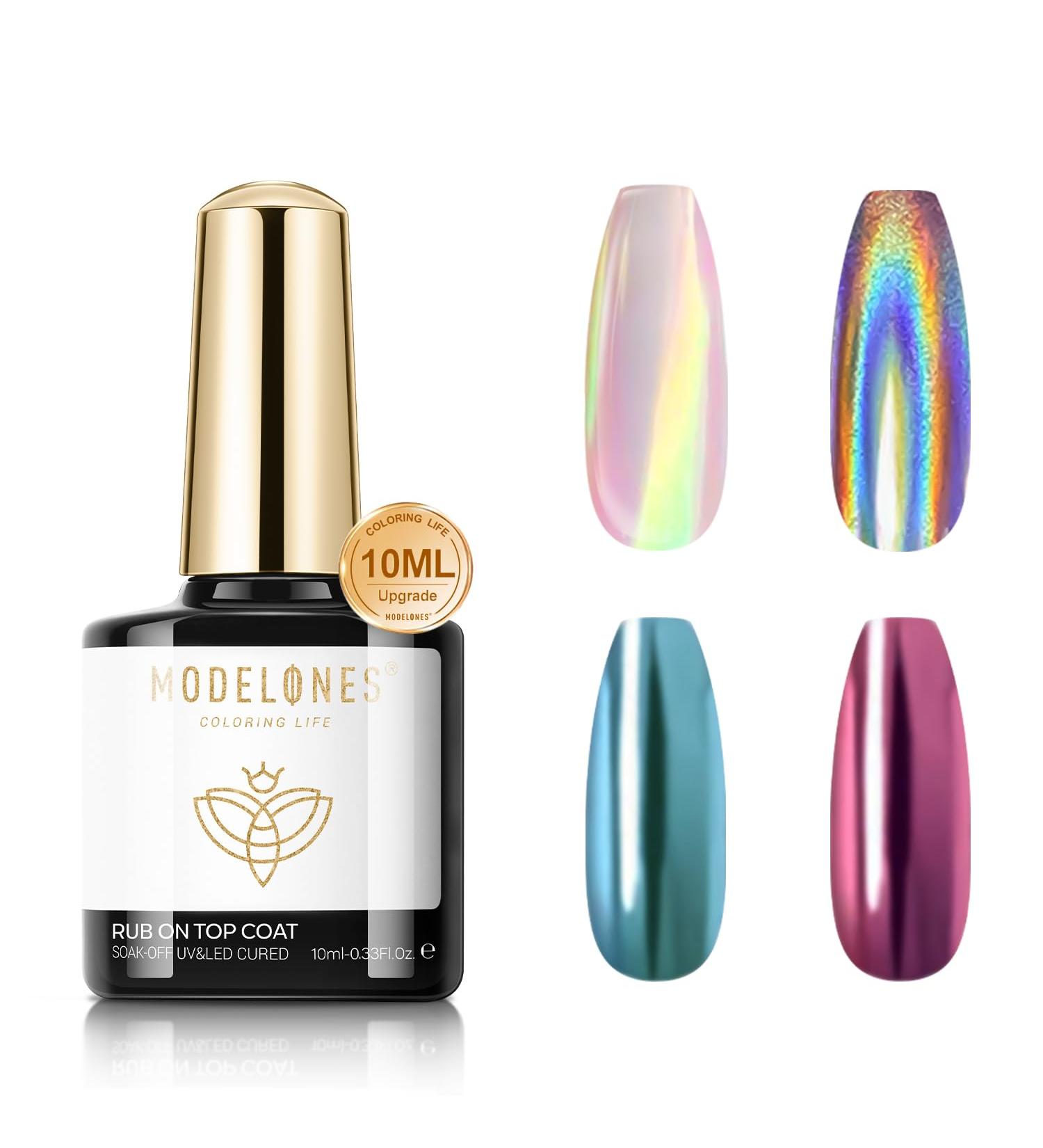Modelones No Wipe Gel Top Coat High Gloss Long Lasting 10ml UV Soak Off Nail Polish for Home & Salon Use - Perfect for Chrome & Clear Gel - Buy Online on GoSupps.com