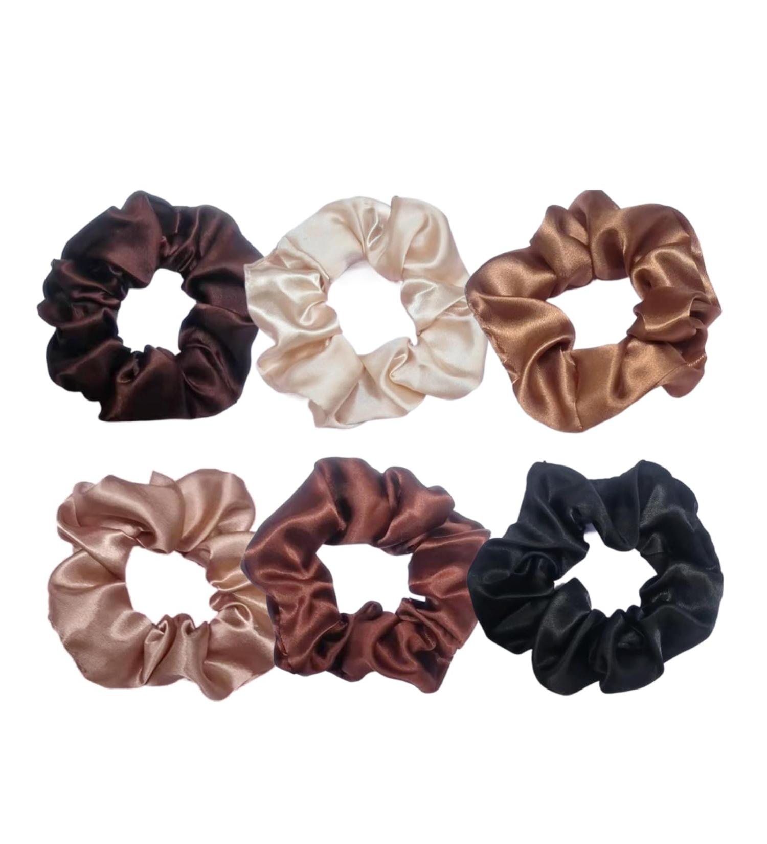 6 Pack Hair Scrunchies Ponytail Holders Colorful Ponytail Holder Satin for Girls Women Soft Hair Scrunchies Elastic Hair Bands Hair Scrunchies Hair Accessories for Girls Women and Ladies - Buy Online on GoSupps.com