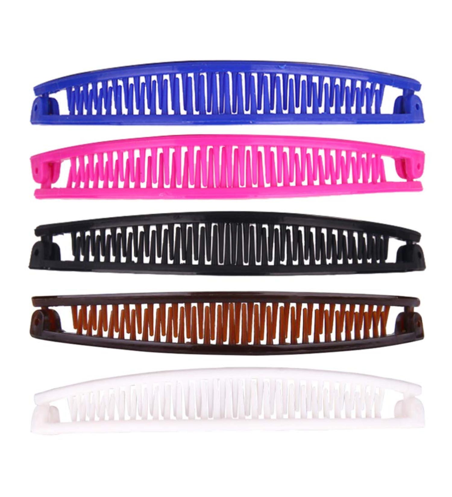 Minkissy 10-Piece Banana Hair Ponytail Holders & Hair Claw Set for Women | Stylish Fish Shape Combs for Daily & Party Use - Buy Online on GoSupps.com