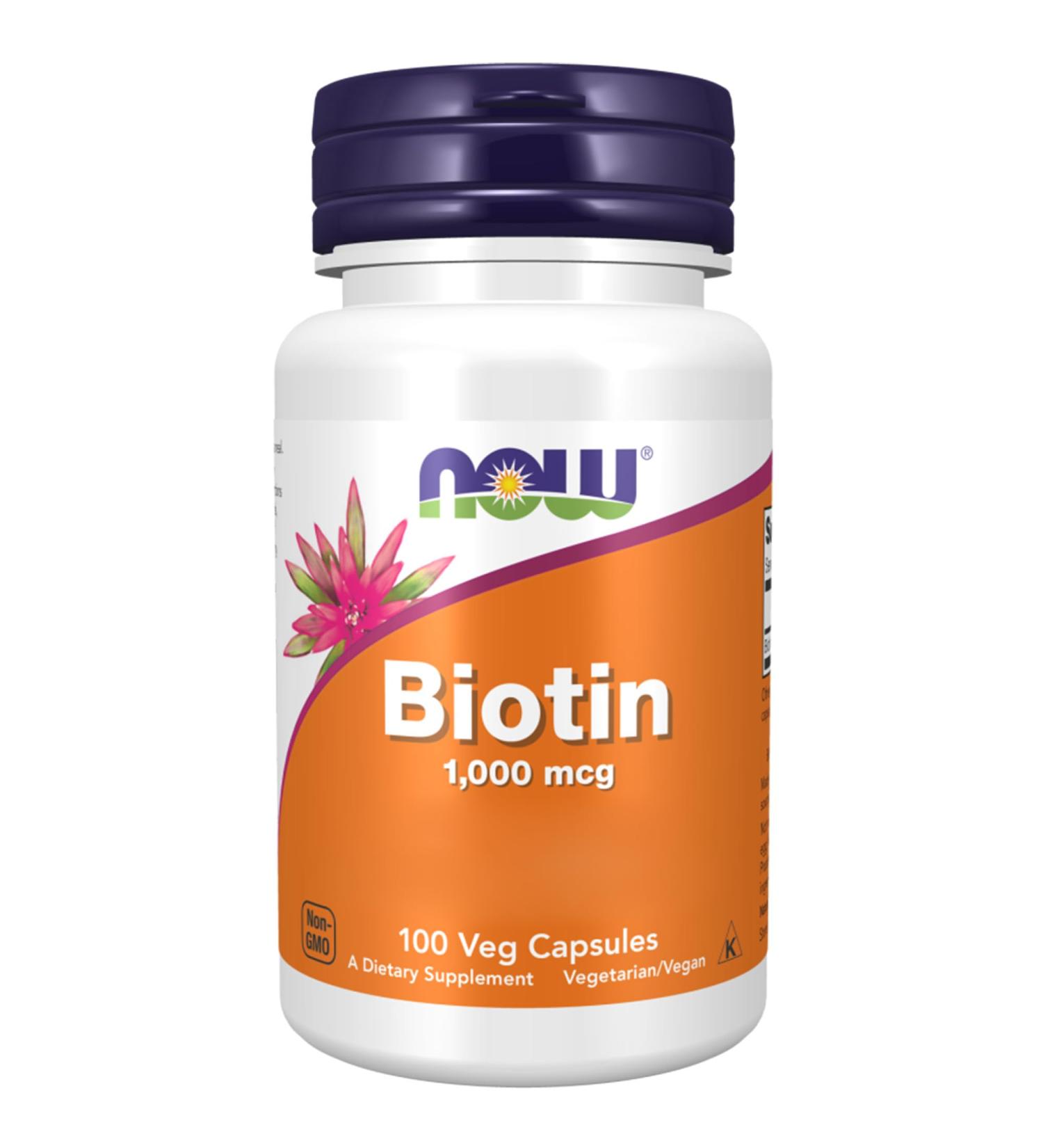 Now Foods Biotin 1000mcg Vitamin B7 High Dosed 100 Vegan Capsules Lab Tested Gluten Free Soy Free Vegetarian Non-GMO - Buy Online on GoSupps.com