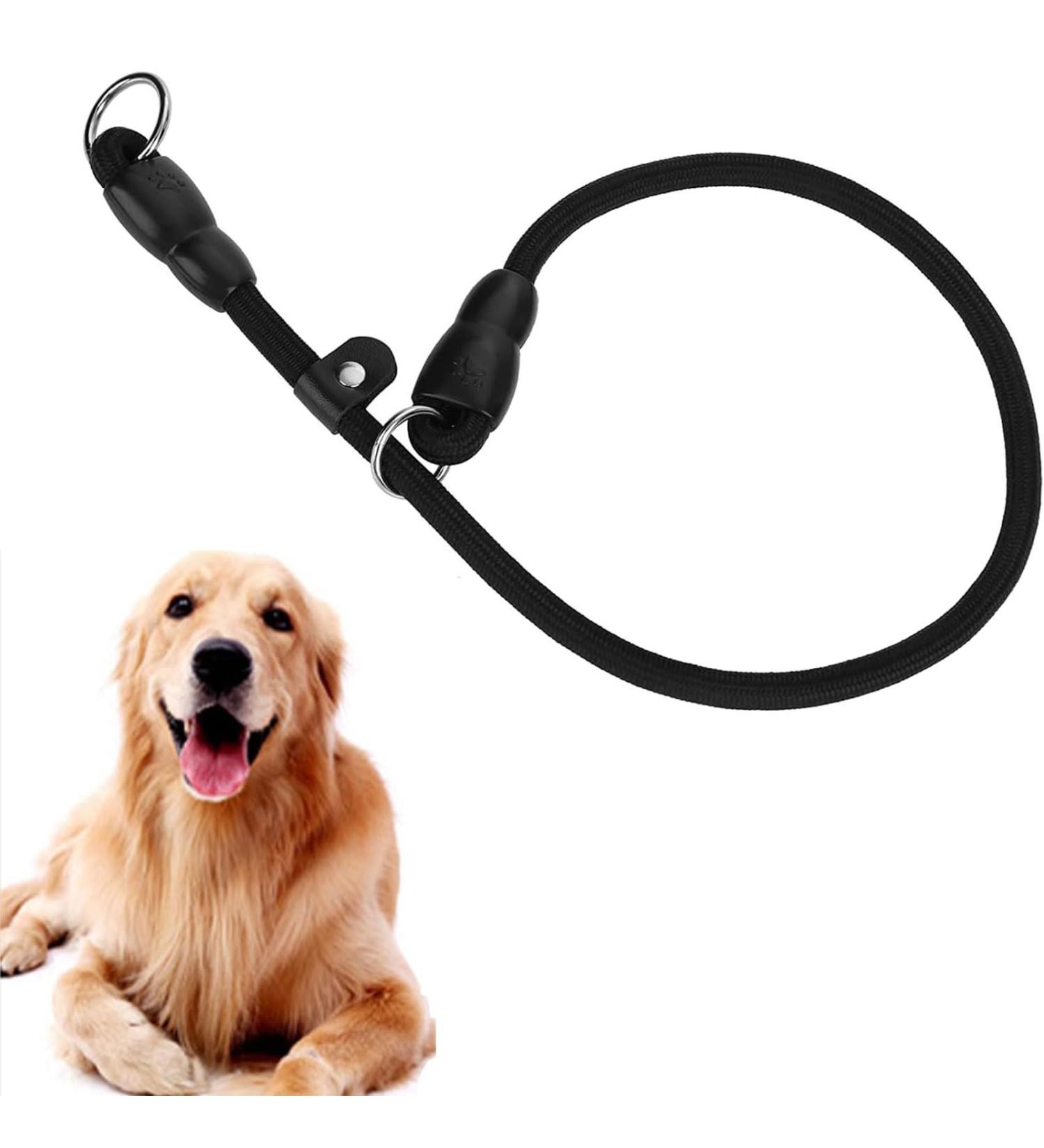Choke Collar For Dog Training Handmade of Cord with A Limiter Waterproof Black (L) - Buy Online on GoSupps.com