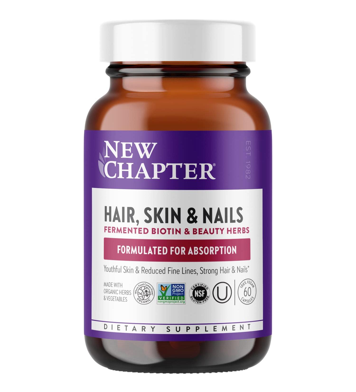 New Chapter Hair Skin & Nails - 60 Vegan Capsules for Healthy Beauty - Buy Online on GoSupps.com