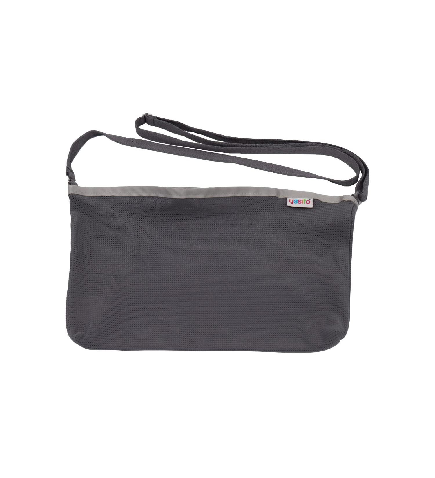 mastectomy drainage pouch and Shower Support Adjustable Comfort (Dark Grey Mesh Bag)
