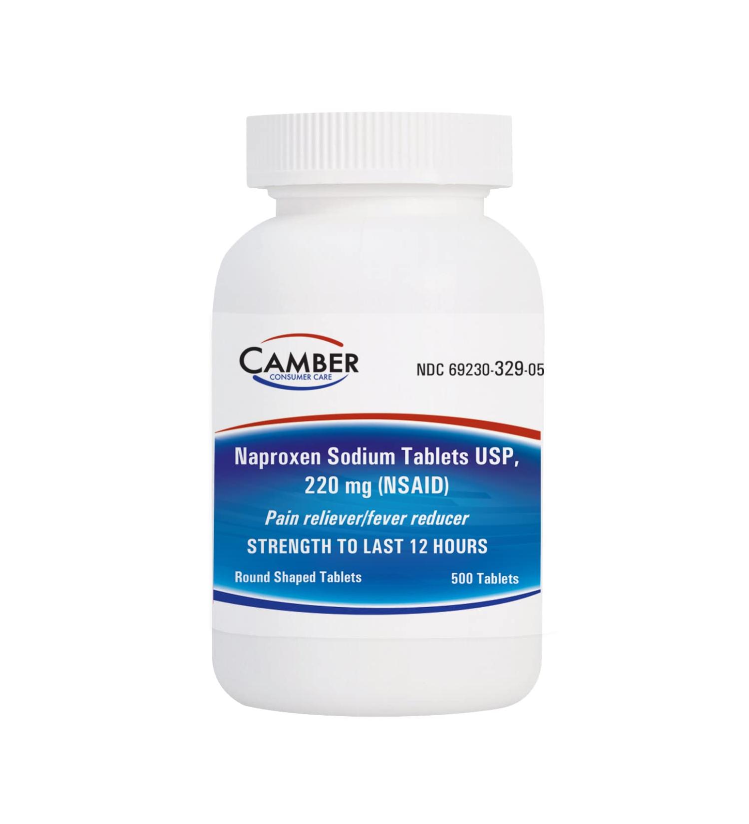 Camber Naproxen Sodium 220 mg - Pain Reliever and Fever Reducer (500 Count) - Buy Online on GoSupps.com