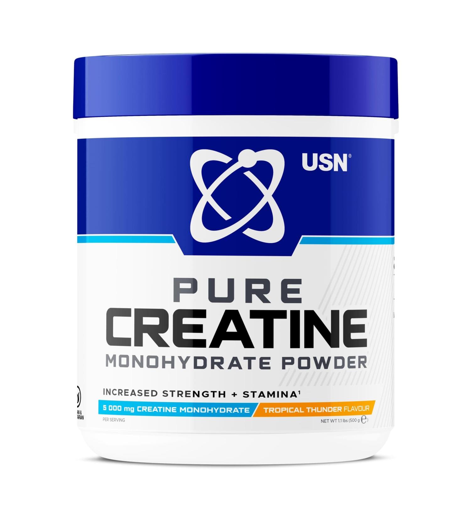 USN USN Micronized Creatine Powder 500g (79 servings): Tropical Thunder Flavor 100% Pure Creatine Monohydrate Powder for Muscle Performance and Recovery Suitable for - Buy Online on GoSupps.com