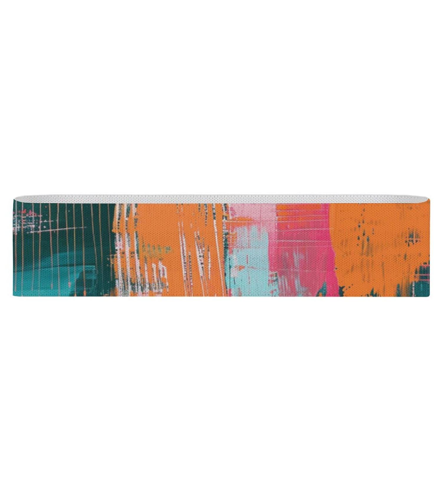 Buy Orange & Teal Pattern Resistance Bands | Fabric & Elastic Exercise Bands for Leg Workouts - International Shipping Available - Buy Online on GoSupps.com