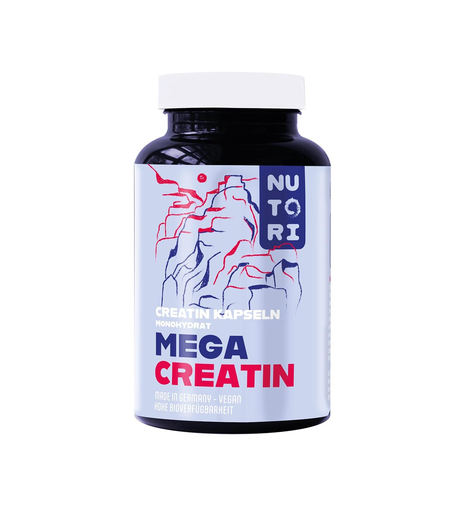Nutori Creatine Monohydrate Capsules - 300 High-Dose Vegan Caps | 2100mg Per Serving | Boost Performance - Made in Germany - Buy Online on GoSupps.com