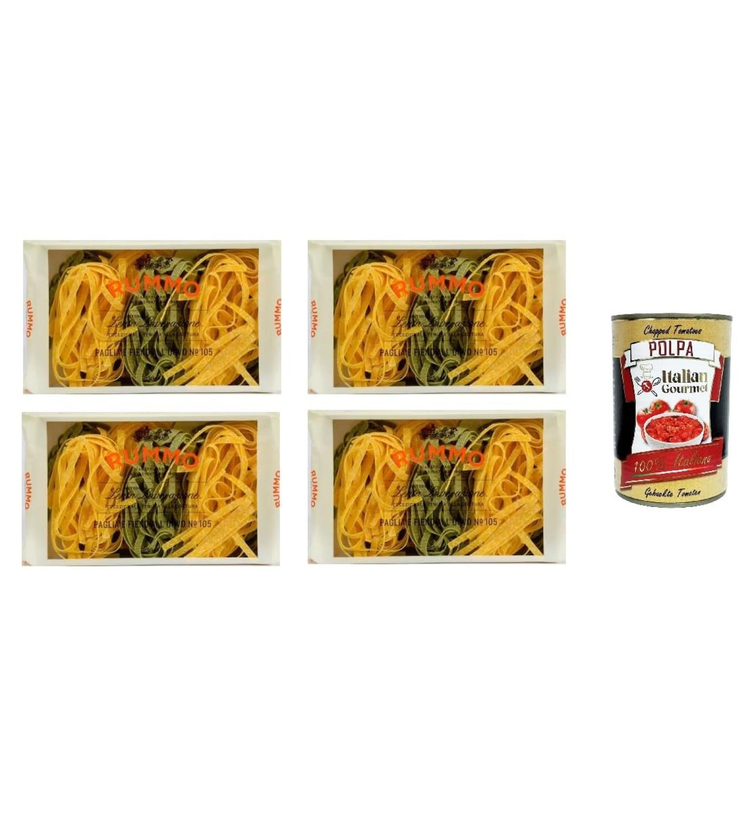 Buy Rummo Pasta All'Uovo Paglia e Fieno & Italian Gourmet Polpa - Premium Egg Pasta & Tomato Sauce - International Shipping Available - Buy Online on GoSupps.com