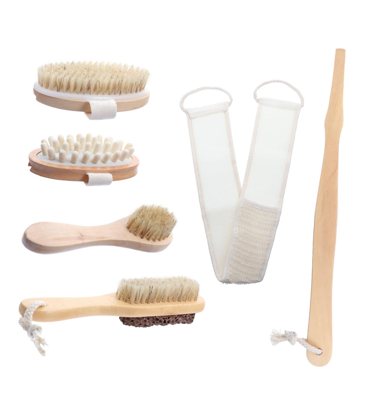6pcs Healeved Bathroom Scrub Brush Set - Soft Bristle Shower Body Cleaning Scrubber Kit for Household Spa Experience - Buy Online on GoSupps.com