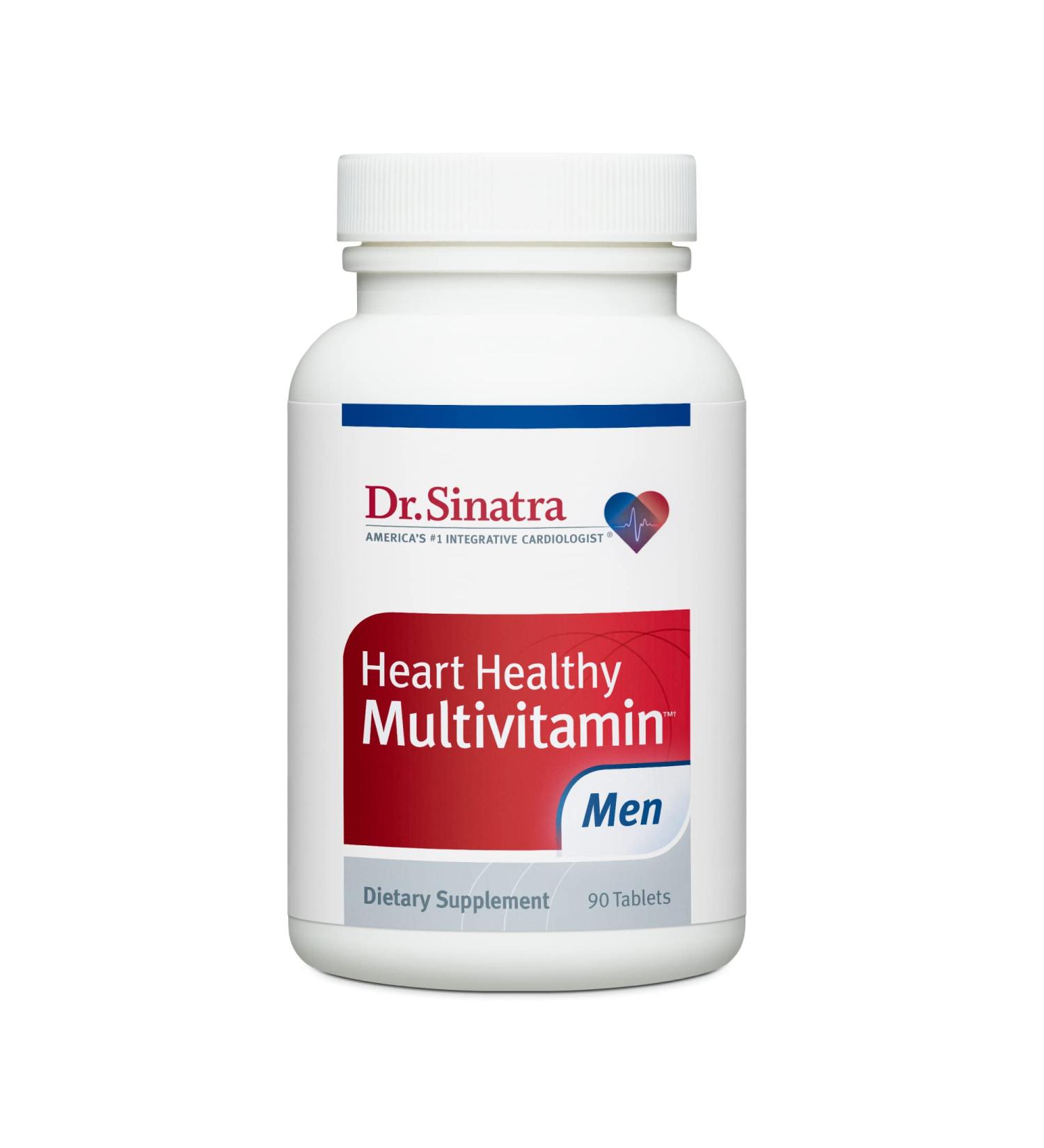 Dr. Sinatra Men's Heart Health Multivitamin with Vitamin D, B12, C, E, Zinc - 90 Tablets (30-Day Supply) - Pack of 1 - Buy Online on GoSupps.com