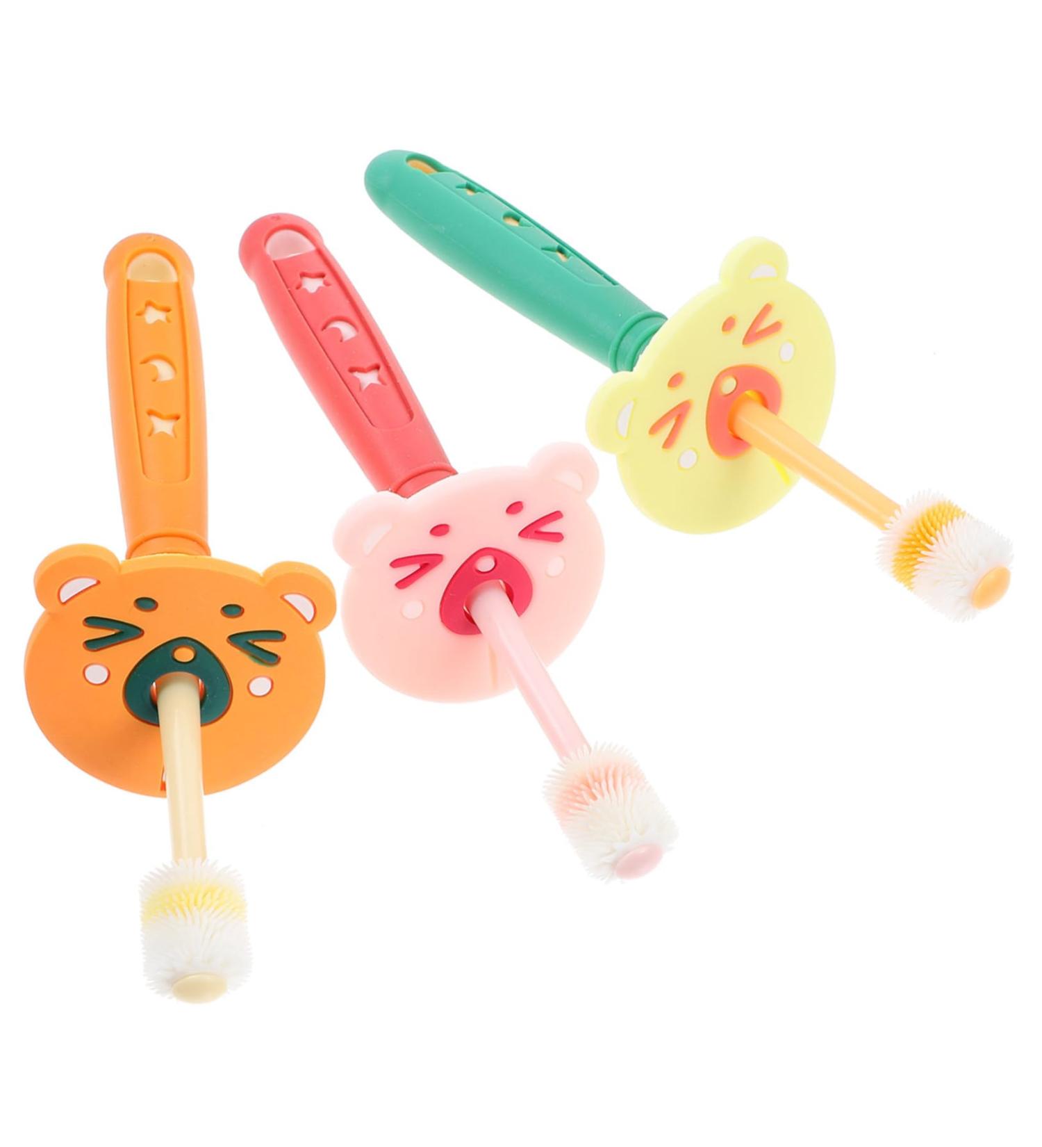 Minkissy Silicone Baby Toothbrush Antibacterial Oral Care Brush for Kids | Safe & Effective Tooth Cleaning - Buy Online on GoSupps.com