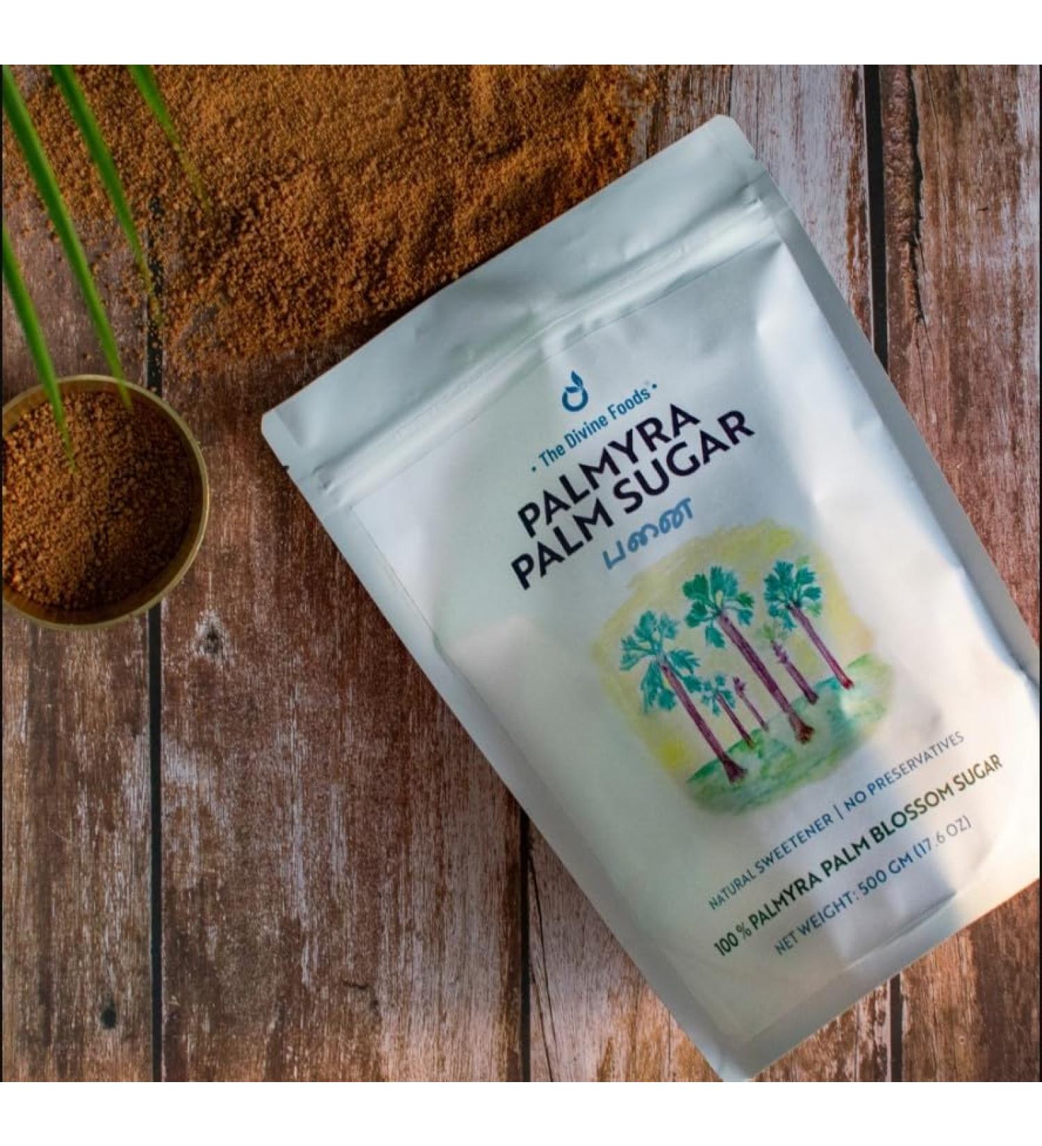 The Divine Foods | Natural Palmyra Palm Sugar | Natural Sweetener Sugar Alternative | Unrefined | Sugar for Coffee Tea & Recipes | Vegan | Natural | Non GMO (500 gm) - Buy Online on GoSupps.com