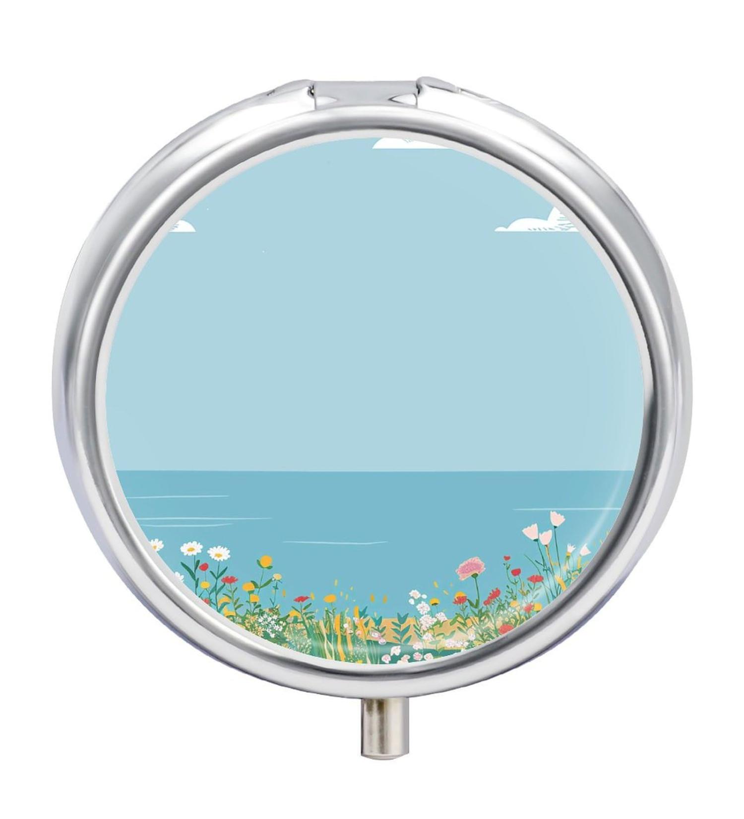 Portable 3 Compartment Pill Box Organizer - Travel-Friendly White Cloud Design for Purse & Pocket - Buy Online on GoSupps.com